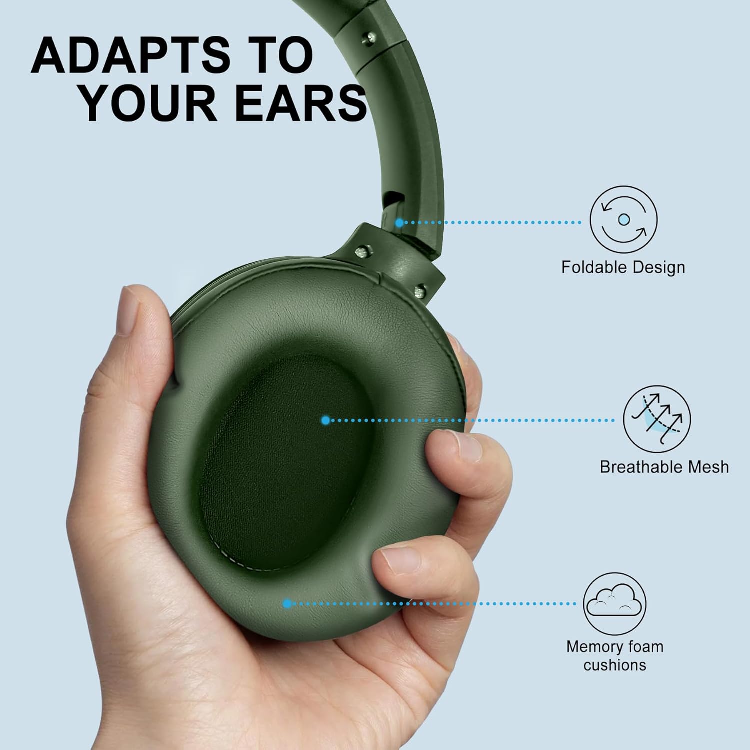 Fisher Pro Active Noise Cancelling Headphones, Over Ear Wireless Bluetooth 5.3, Microphone, Lightweight Comfortable Headset for Home Travel, 16H Playtime, Rechargeable, Hi-Res Sound Audio, Deep Bass