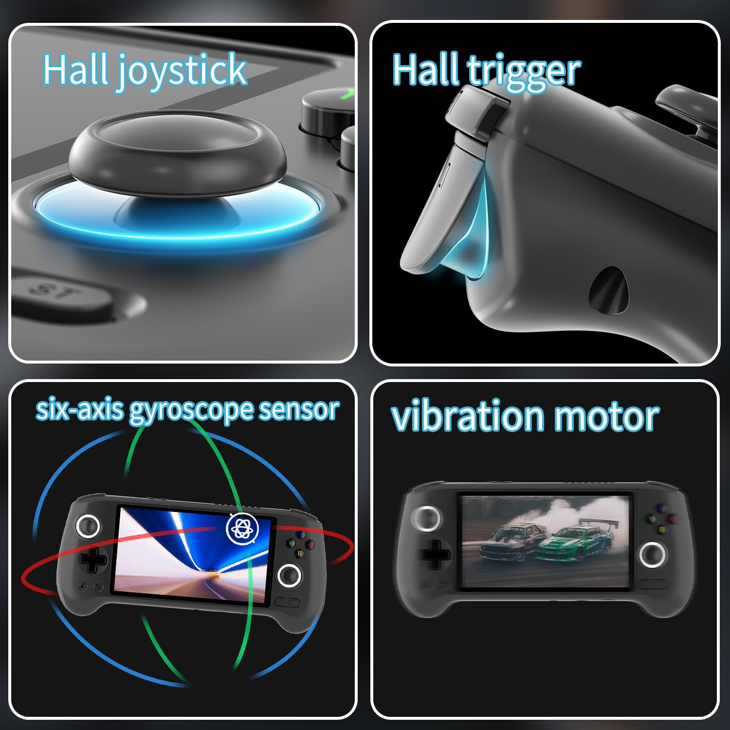 RG556 Retro Handheld Game Console , Android 13 System Unisoc T820 Processor 5.48 Touch Inch AMOLED Screen 5500mAh Battery Support WiFi Online DP Output (Transparent Blue)