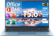 SGIN 15.6 Inch Laptop, 16GB RAM 1024GB SSD, Laptops Computers Celeron N5100, Win 11, Portable Notebook, 7000mAh, WiFi 6, 180° Open Angle, USB 3.2, for Business and Students