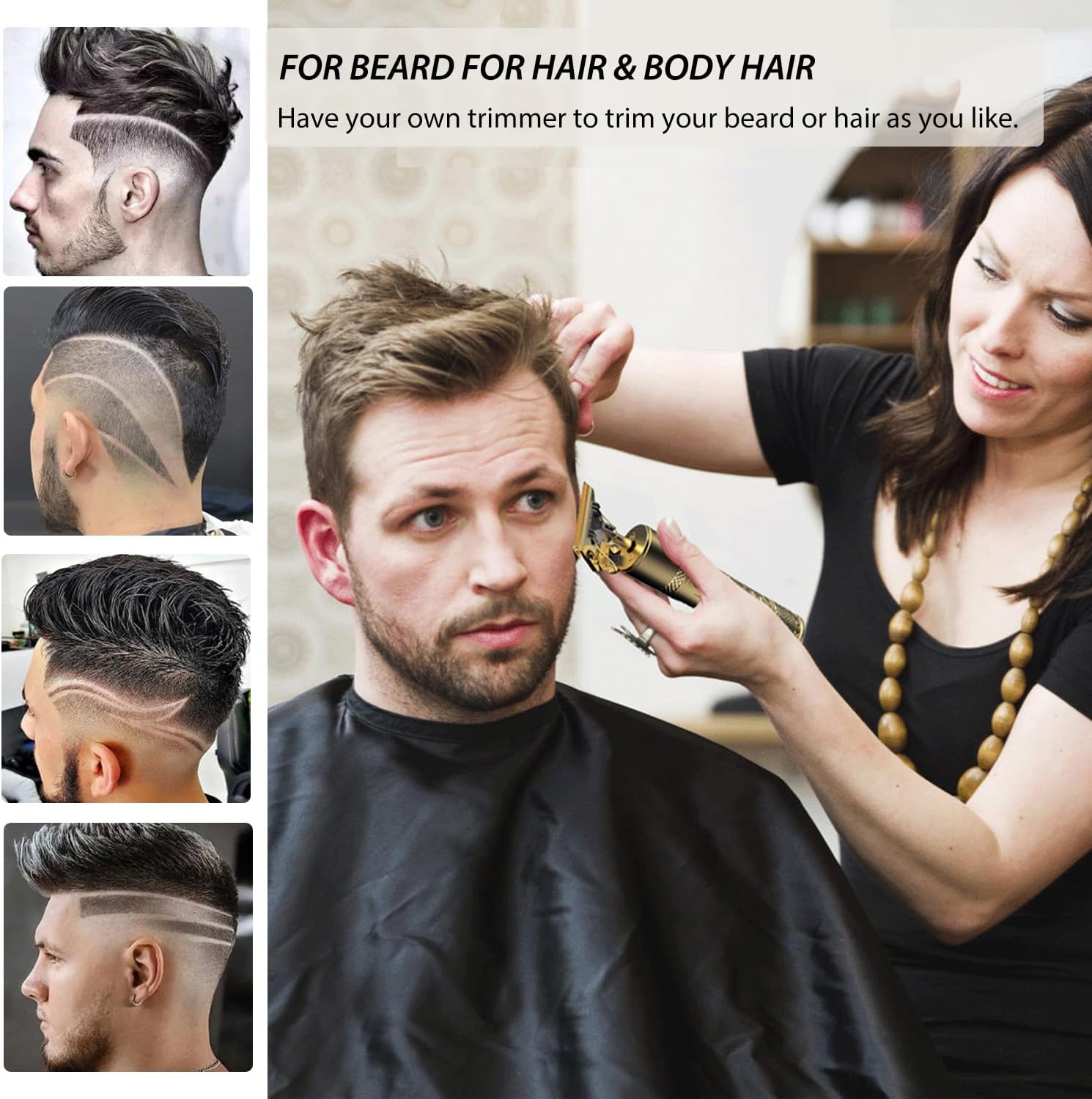 Hair Clippers for Men, Professional Hair Trimmer Cordless Zero Gapped T-Blade Trimmer Rechargeable Beard Trimmer, Mens Gifts Hair Grooming Set for Hair Cutting