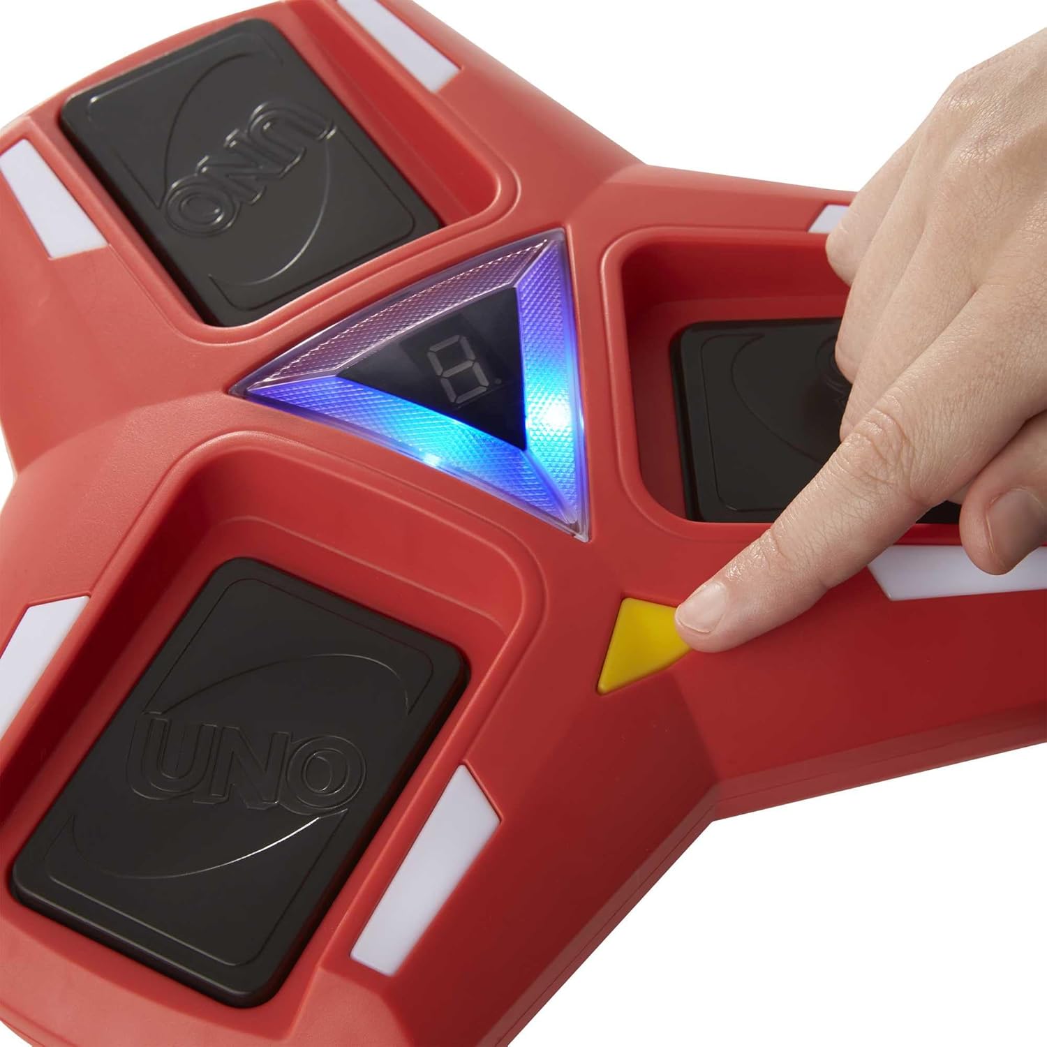 UNO Triple Play Card Game with Card-Holder Unit with Lights & Sounds & 112 Cards, Kid, Teen & Adult Game Night Gift Ages 7 Years & Older, HCC21