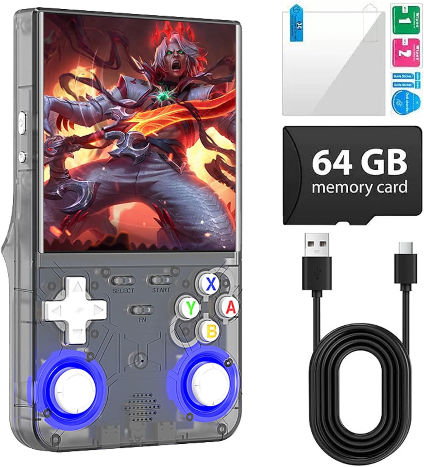 2025 New Upgrade R36ULTRA Retro Handheld Game Console with 64G Built-in 21000+ Classic Games,Portable Hand Held Open Source Linux System 4.0-in 4k HD IPS Screen Video Player (Black)