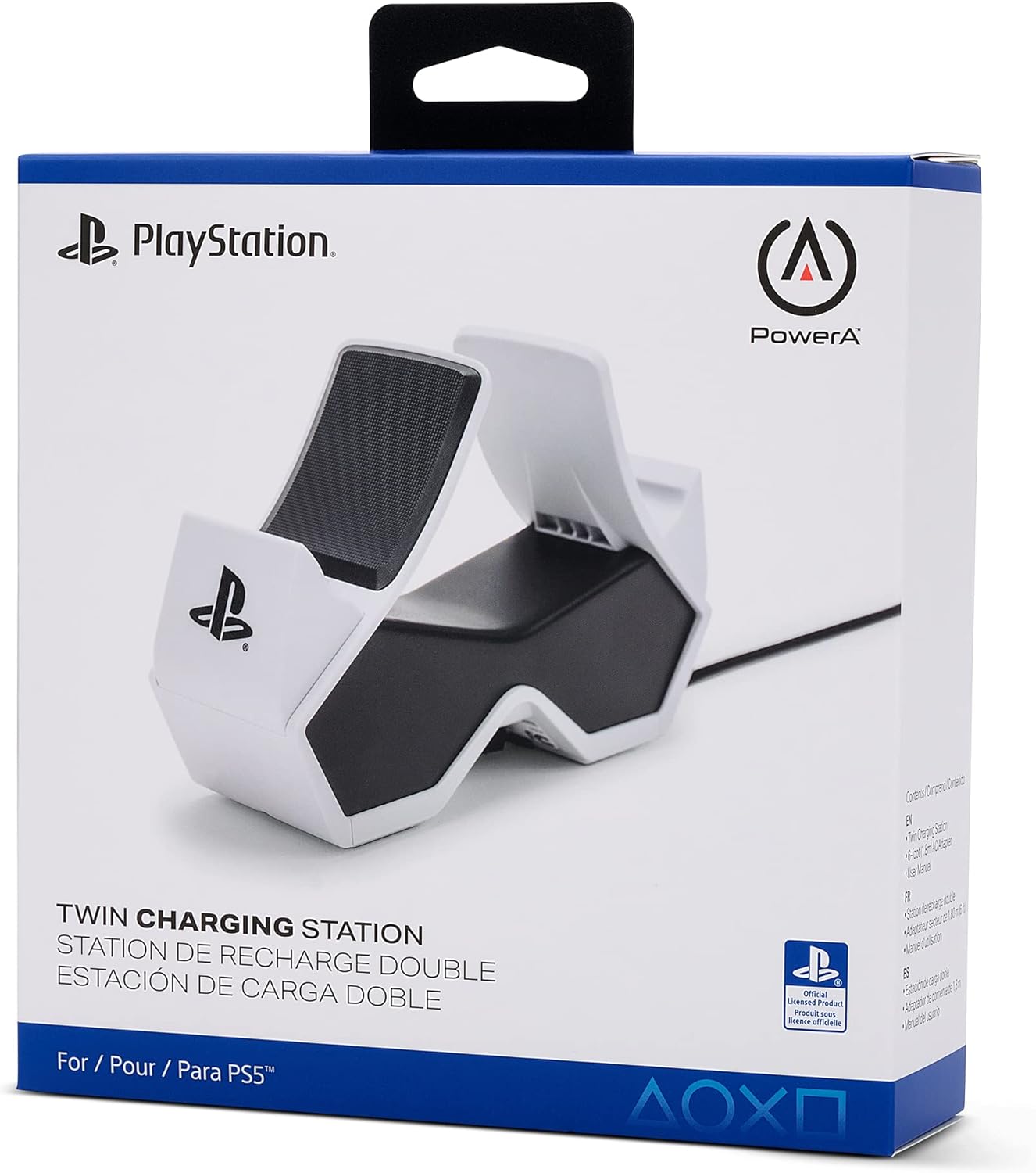 PowerA Twin Charging Station for Dualsense Wireless Controllers, Charge, Sony PlayStation, PS5, Officially Licensed