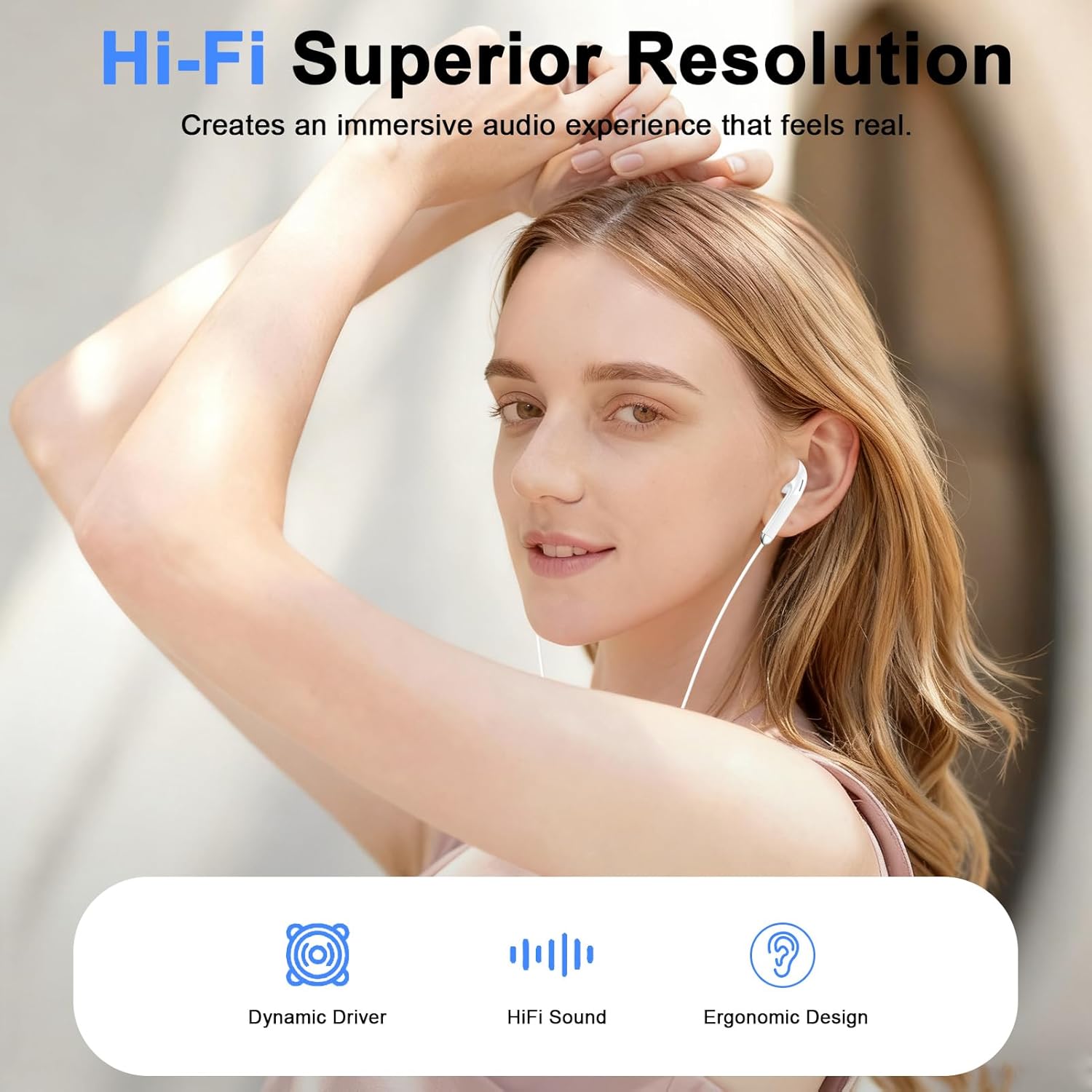 USB C Headphones Wired for iPhone 17 Air 17 Pro Max 16e 16 Pro Max 16 Plus 15,Type C Earphones with Mic & Remote Noise Canceling Earbuds for Samsung Galaxy S25 Ultra S24 S23 S22 A17 A16 A36,Pixel 10 9