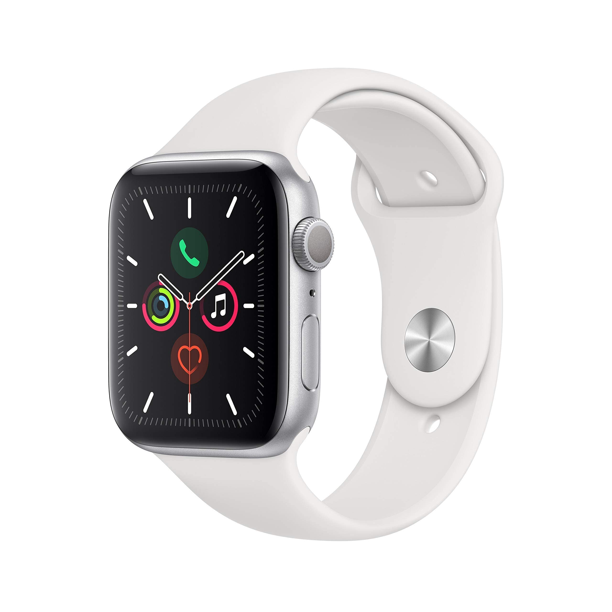 Apple Watch Series 5 (GPS + Cellular, 44MM) - Space Gray Aluminum Case with Black Sport Band (Renewed)