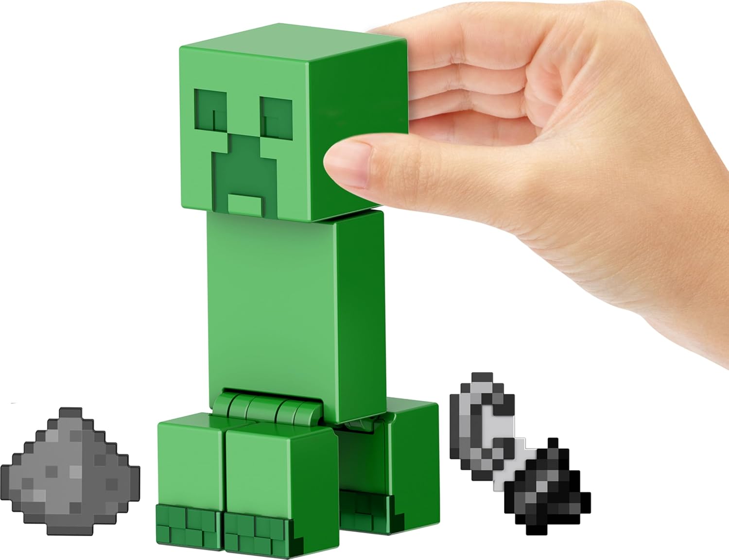 Mattel Minecraft Toys, Creeper Action Figure with Accessory & Portal Piece, Collectible Toy in 3.25-inch Scale
