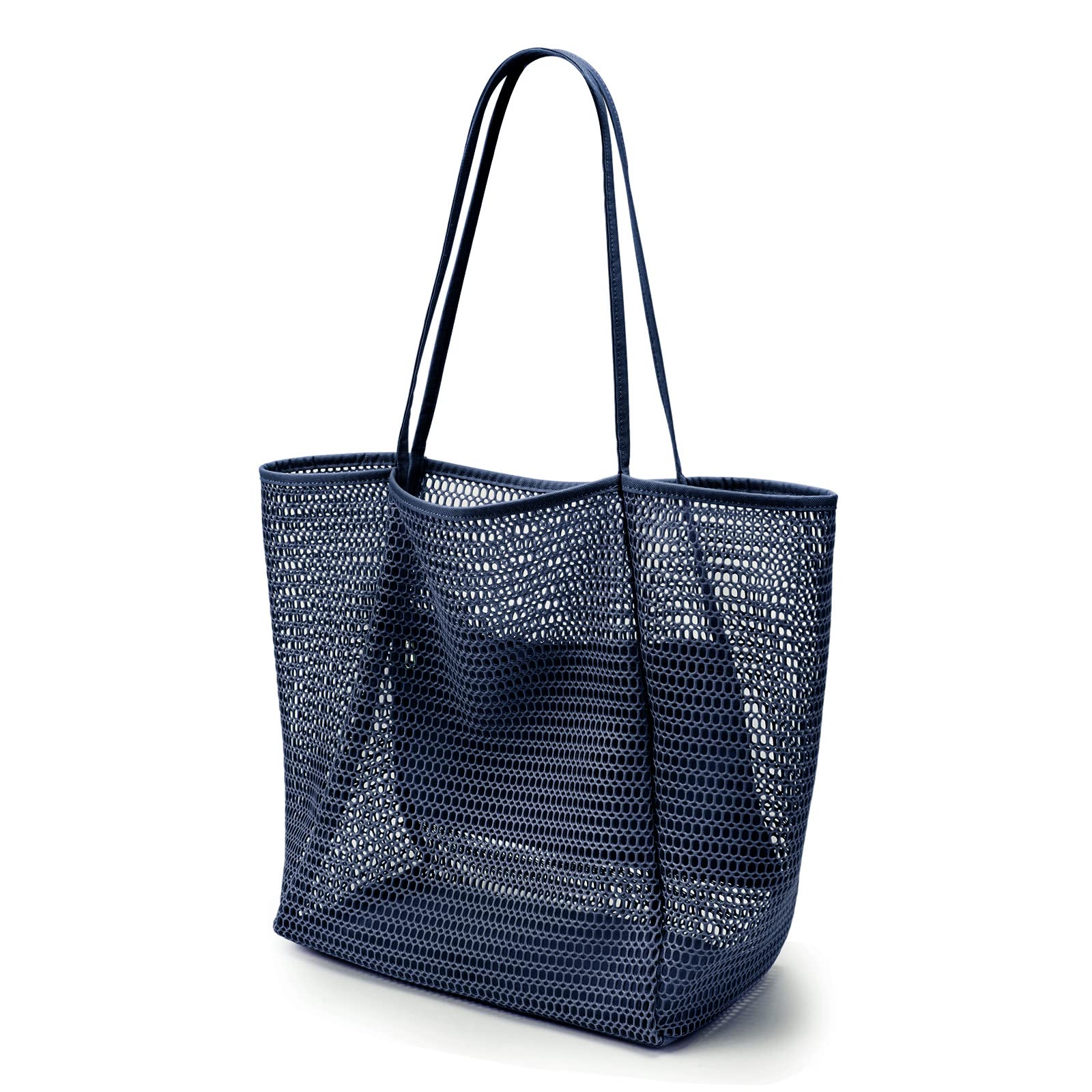 KALIDI BeachNylon Mesh Tote Bag, Casual Tote Bag Hobo Women Foldable MAX 23L Shoulder Bag For Beach Picnic Vacation