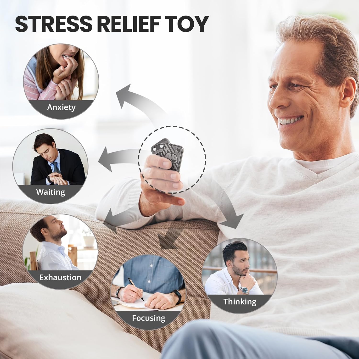 Fidget Toys Adults, Poker Card Fidget Toy, Metal Fidget Slider to Relieve Anxiety and Stress, Cool Desk Toys for Office, Magnet Fidget Toy for Men Adults ADHD