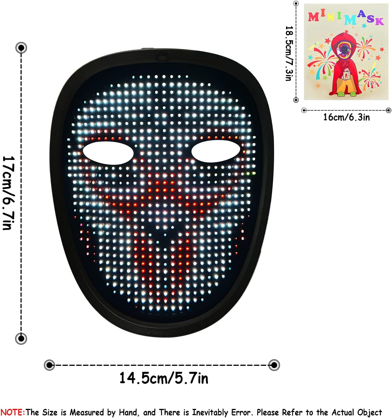 Led Mask Light up Mask with Gesture Sensing, Cool Glowing Toys Masks Great Gift for Halloween Christmas Costume Party