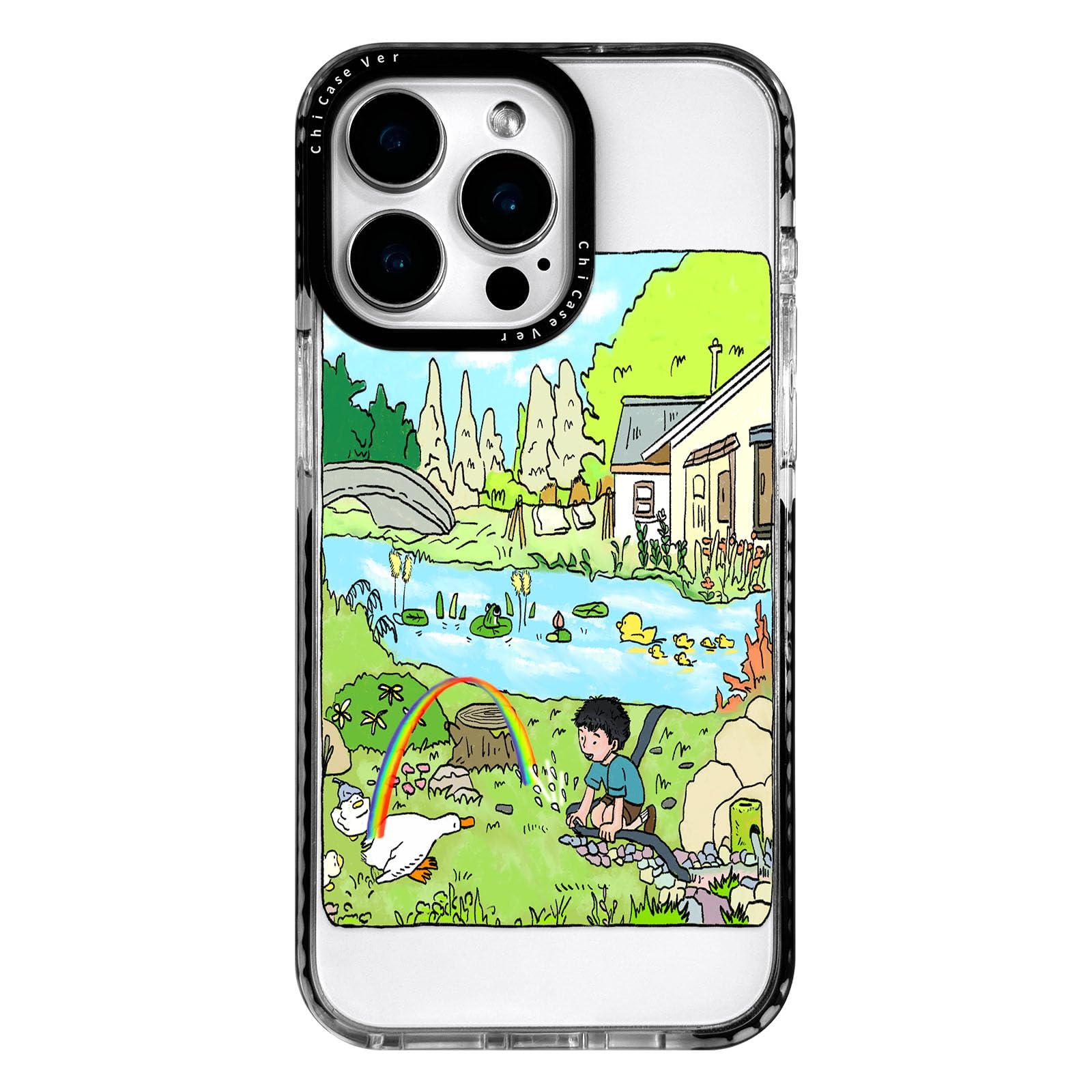 for iPhone 12 Case, Cartoon Pattern with Little Prince-Like, Military-Grade Drop Protection, Cute Soft Slim TPU Protective Cover with Camera Lens Protection for Women & Girls