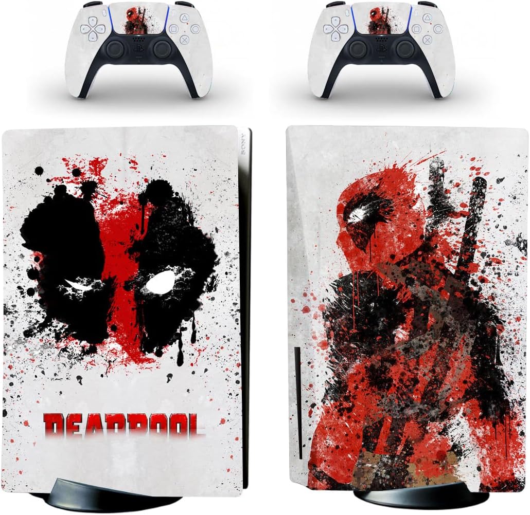 Skin Vinyl Sticker Decals Wrap Compatible with PS5 Standard Disc Console Controllers Red