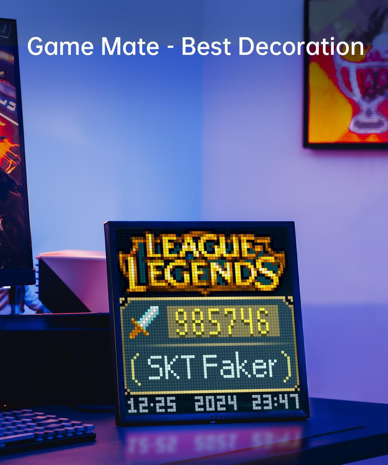 Divoom Pixoo-64 - WiFi Pixel Cloud Digital Frame with APP Control,64 X 64 LED Panel Display Frame for Gaming Room Decoration/Social Media Fans Counter