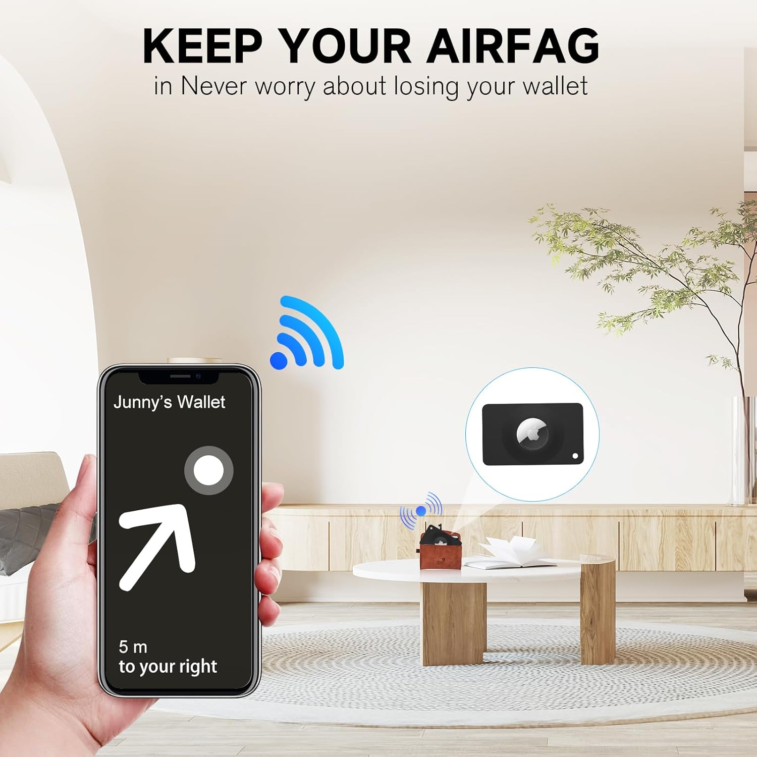 Ultra Airtag Holder Wallet Card,Slim Air tag Card,Airtags Card Case for Wallet,Purse,Handbag,Clutch,Backpack,Pocket,(White, Airtag Not Included)