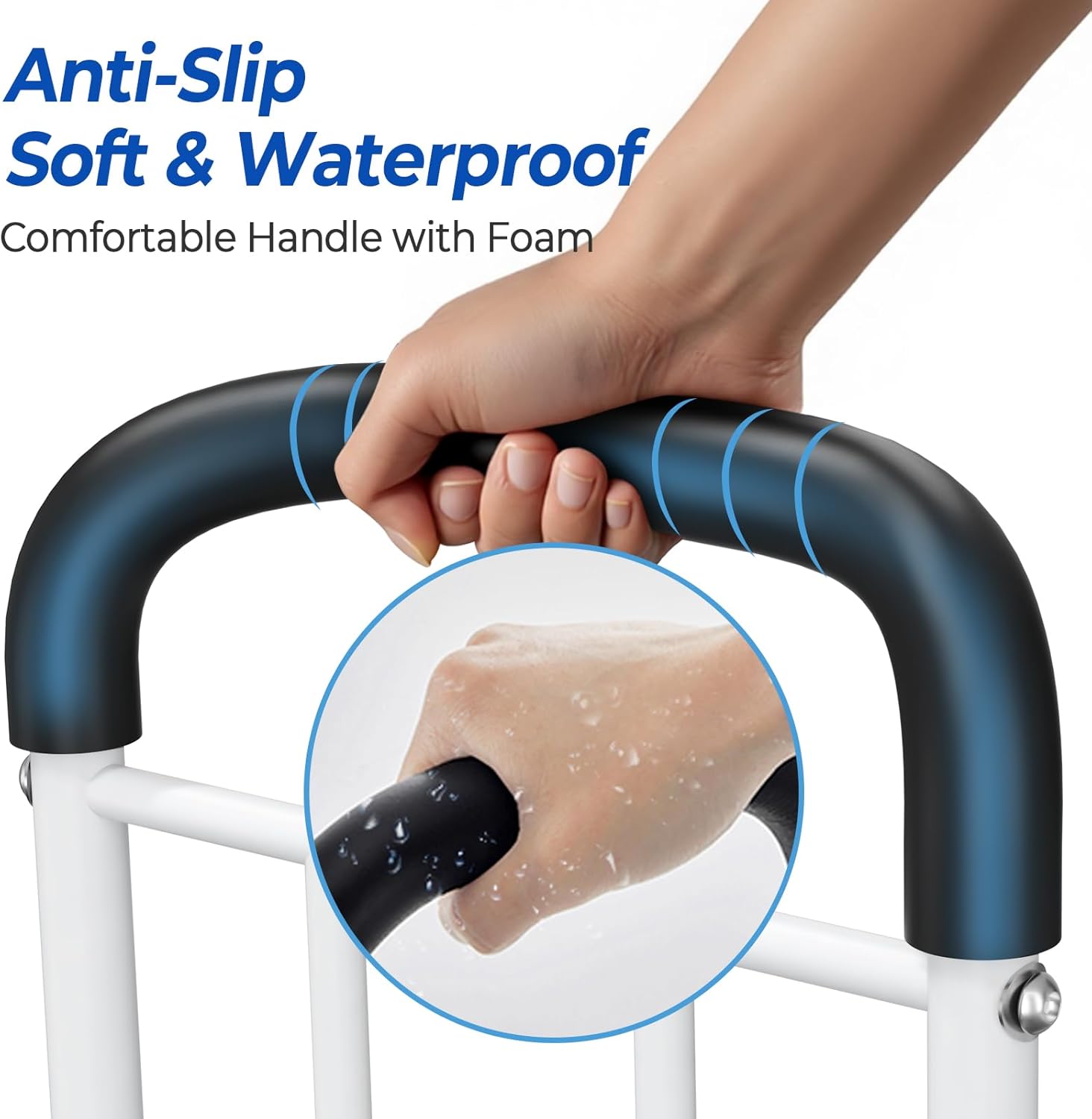 Bed Rails for Elderly Adults 2026 Upgrade - ASTM Compliant, Adjustable Bed Cane with Non-Slip Ergonomic Handle & Storage Pocket, Bed Railings for Seniors Hold up to 350 LBS, Tool-Free