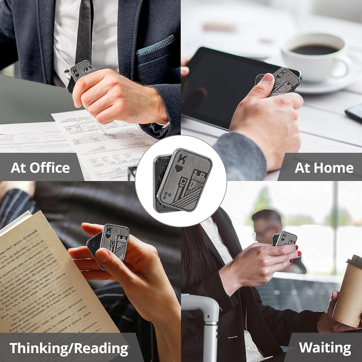 Fidget Toys Adults, Poker Card Fidget Toy, Metal Fidget Slider to Relieve Anxiety and Stress, Cool Desk Toys for Office, Magnet Fidget Toy for Men Adults ADHD