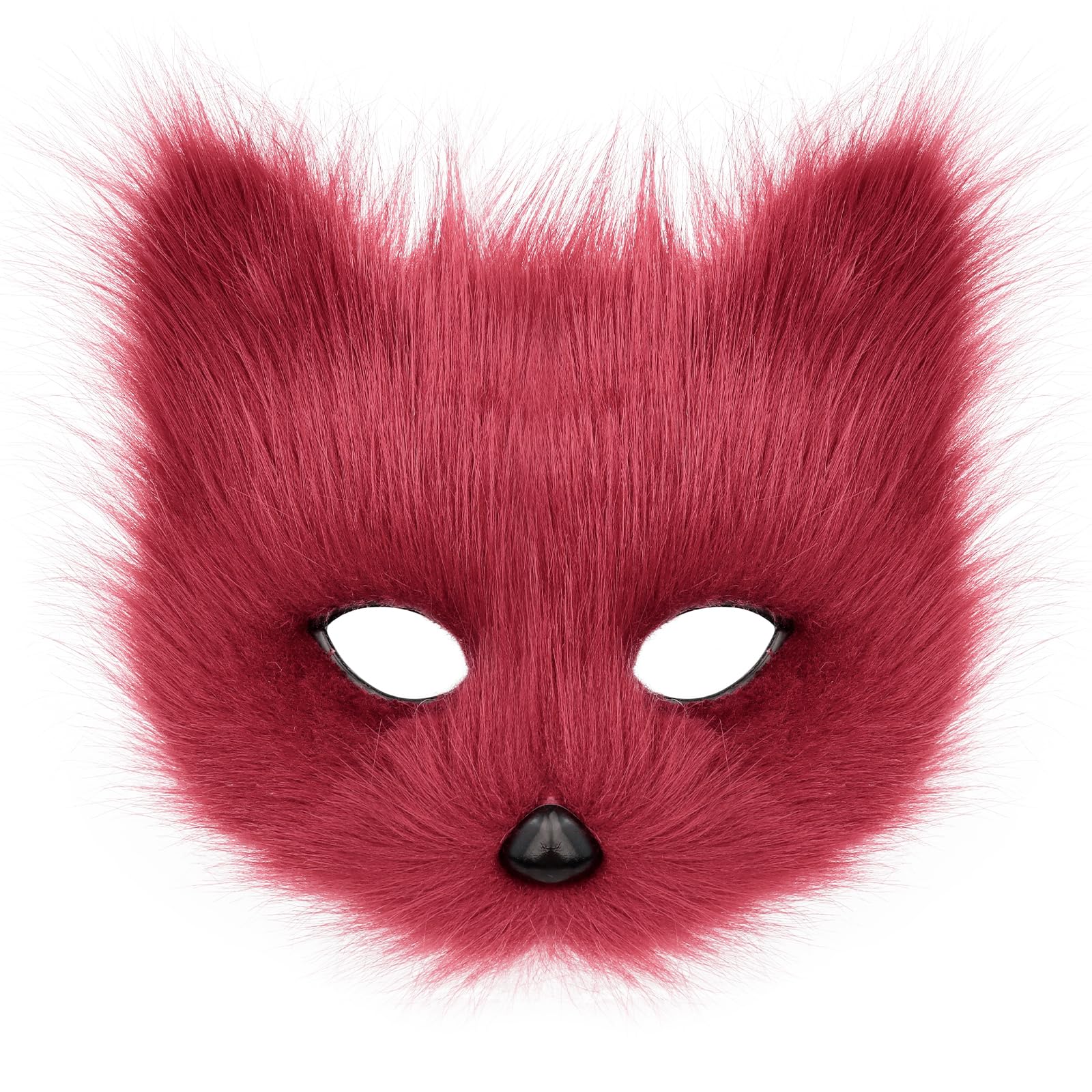 Animal Fox Wolf Mask Halloween Party Cosplay Costumes Props Plush Cat Half Face Masks Carnival Christmas Masquerade