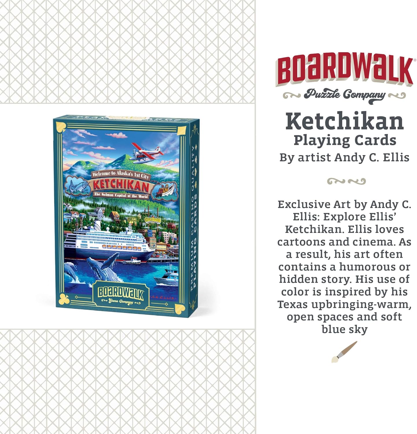 Boardwalk Puzzles Premium Featherlight Unique Playing Cards, Fun Themed Deck for Home and Travel | Ketchikan