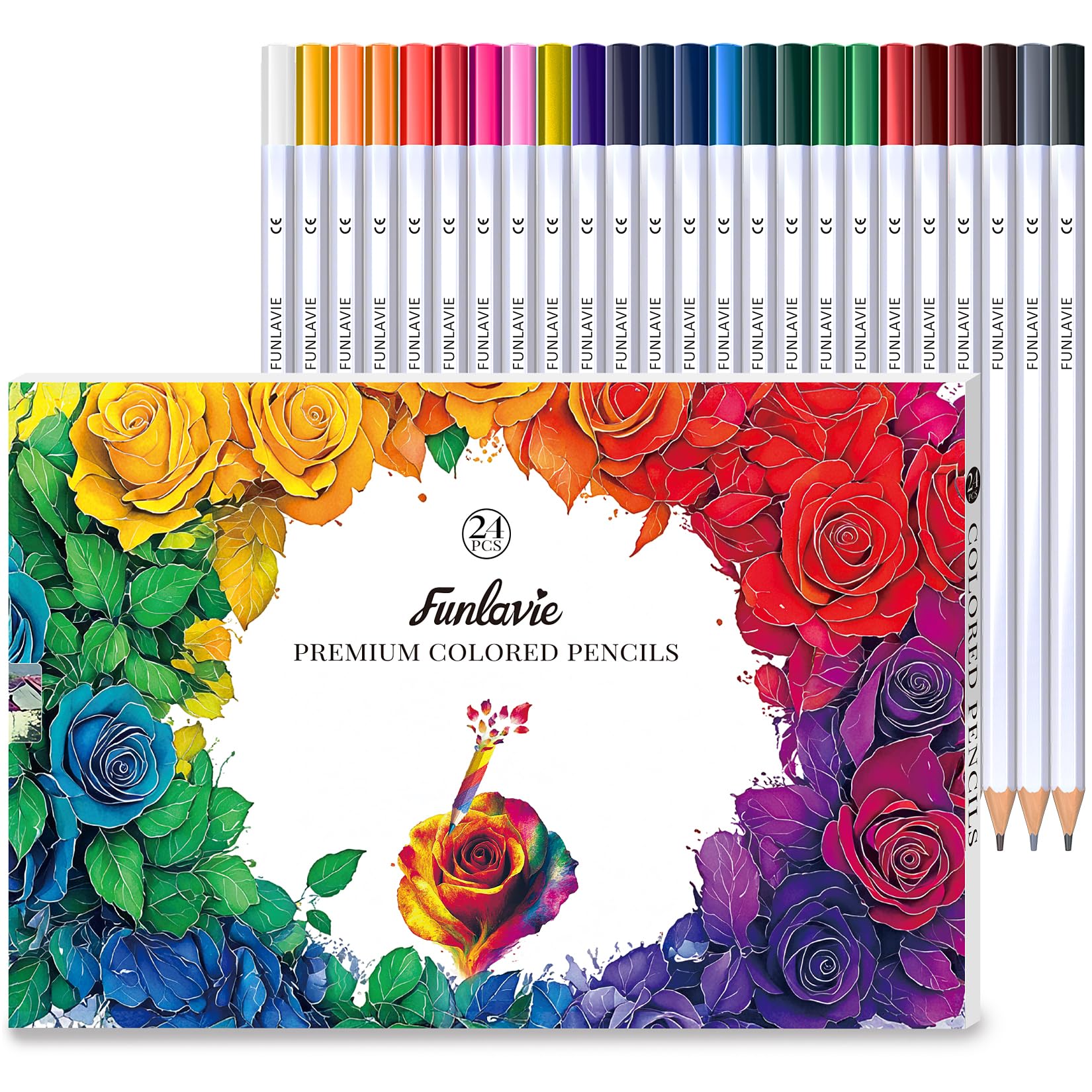 48 Colored Pencils for Adult Coloring Books + 2 Metallic Colored Pencils,Soft Core Coloring Pencil Set,Drawing Pencil for sketching & Painting,Art Supplies for Teens,Oil-Based with Sharpener