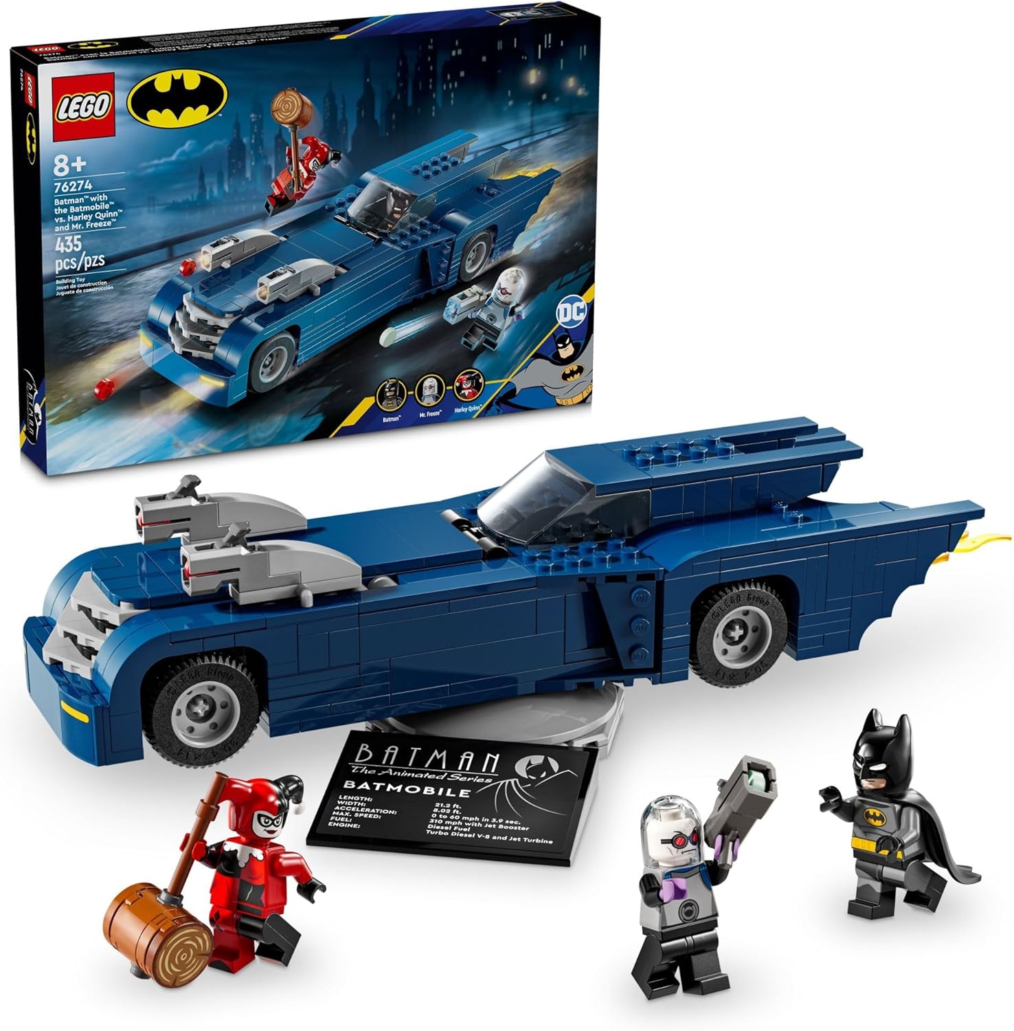 LEGO DC Batman : Batman with The Batmobile vs. Harley Quinn & Mr. Freeze Building Toy - Pretend Play Toy for Boys & Girls, Ages 8+ Years - Gift for Christmas - 76274