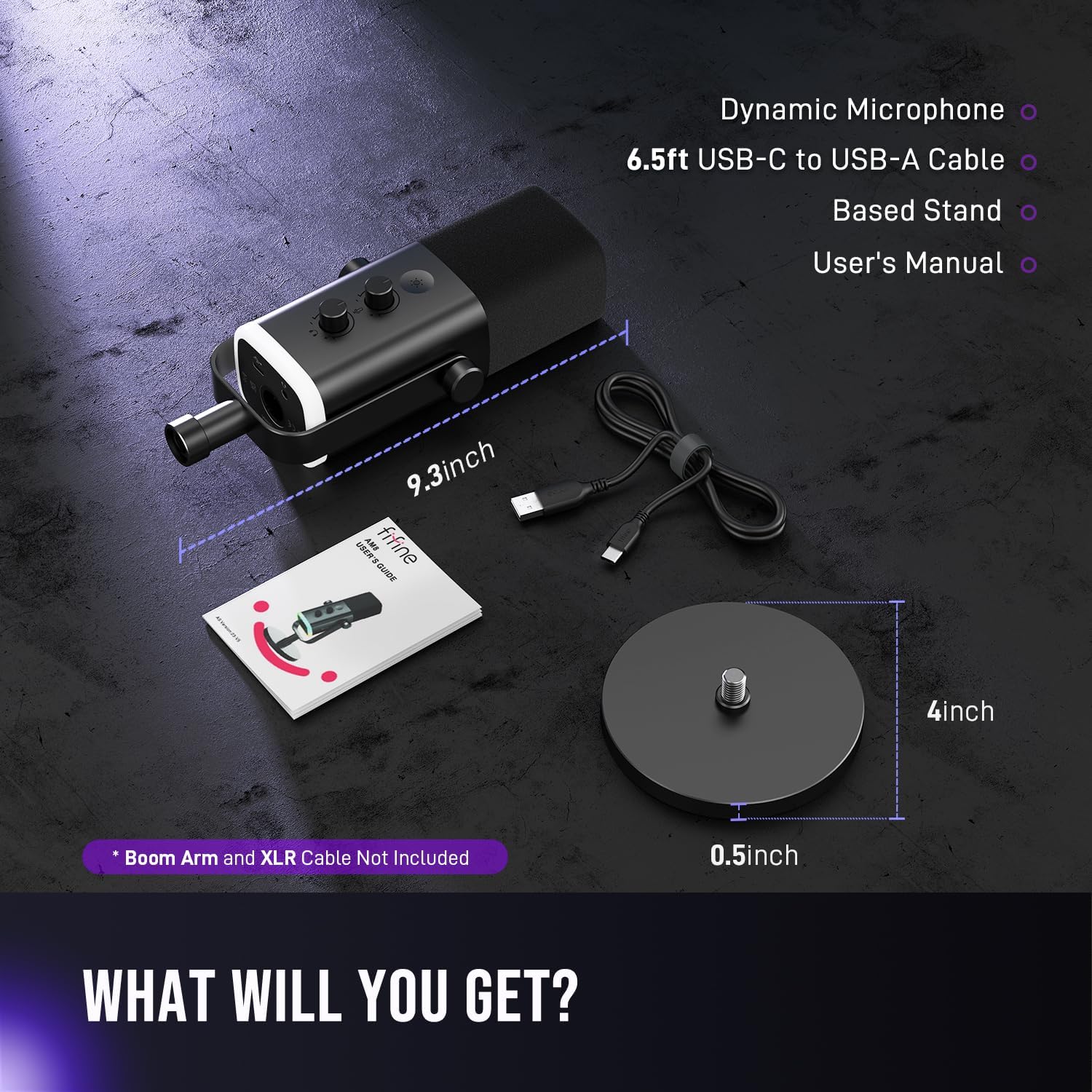 FIFINE USB/XLR Dynamic Microphone for Podcast Recording, PC Computer Gaming Streaming Mic with RGB Light, Mute Button, Headphones Jack, Desktop Stand, Vocal Mic for Singing YouTube-AmpliGame AM8