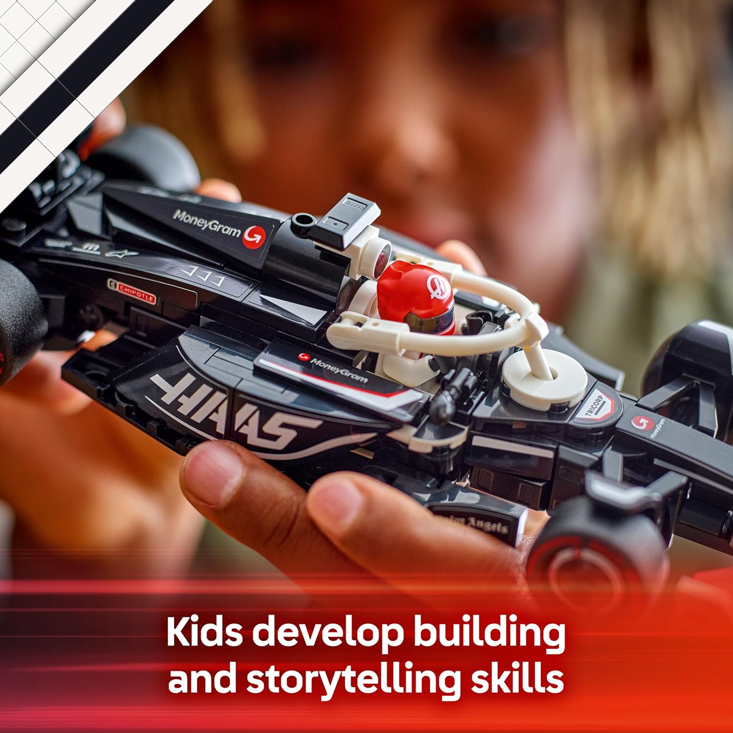 LEGO Speed Champions MoneyGram Haas F1 Team VF-24 Race Car Toy - Building Set for Kids, Boys & Girls, Ages 10+ - Toy Car for F1 Fans - Gift Idea for Birthday - 77250