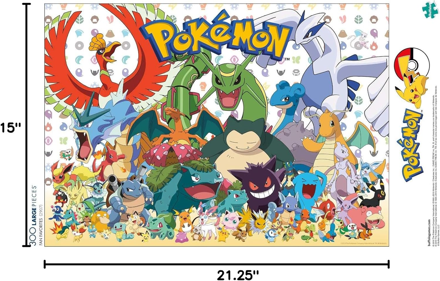 Buffalo Games - Pokémon - Fan Favorites - 300 Piece Jigsaw Puzzle for Adults - Vibrant Jigsaw Puzzles with Oversized Pieces - Finished Size 21.25 x 15.00