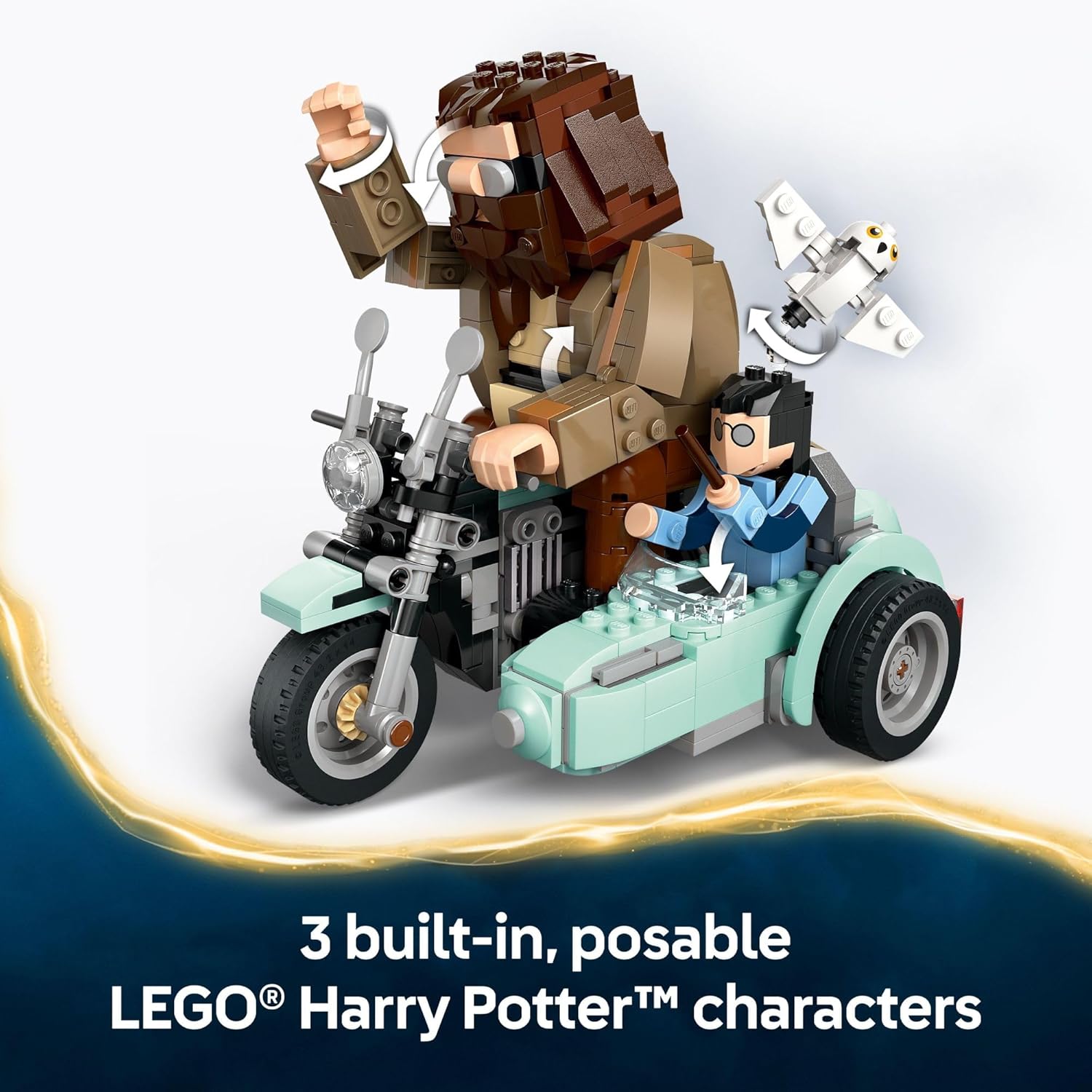 LEGO Harry Potter Hagrid & Harry's Motorcycle Ride Building Toy - Kids Motorcycle Toy for Boys and Girls, Harry Potter Fans, Ages 9+ - Gift Idea for Birthdays - 76443