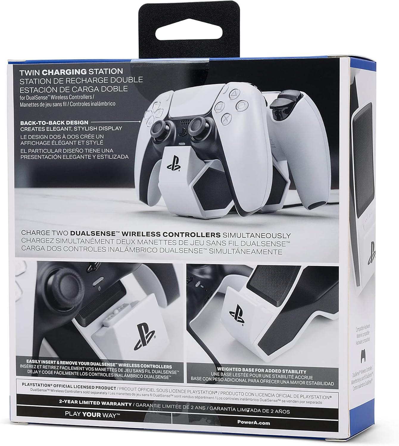 PowerA Twin Charging Station for Dualsense Wireless Controllers, Charge, Sony PlayStation, PS5, Officially Licensed