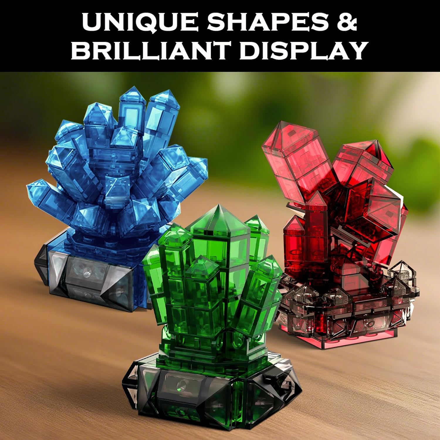 Mineral Building Set for Adults, 564PCS Geology Crystal Collection Kit with 6 Gems Models – Home and Office Decor for Adult, Elegant Desk Décor & Idea Gift for Men & Women