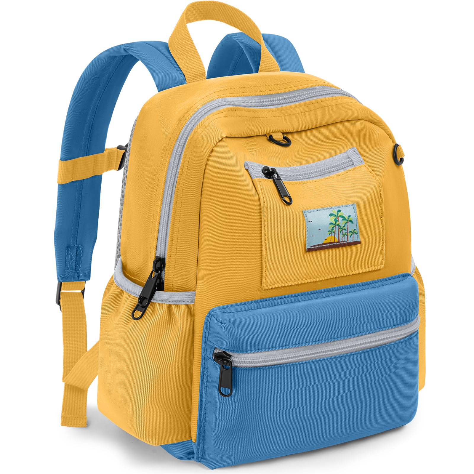 Toddler Backpack for Boys & Girls 1-3 Years, 10.5 Inch Lightweight Kids Bookbag, Waterproof Preschool Backpack for Kindergarten, Daycare, Travel, Durable Small Child School Bag, Green Grey