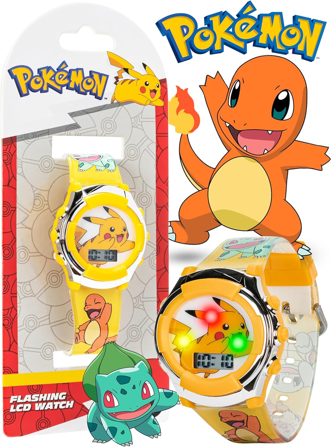 Accutime Kids Pokemon Digital LCD Quartz Watch for Boys, Girls, and Adults All Ages