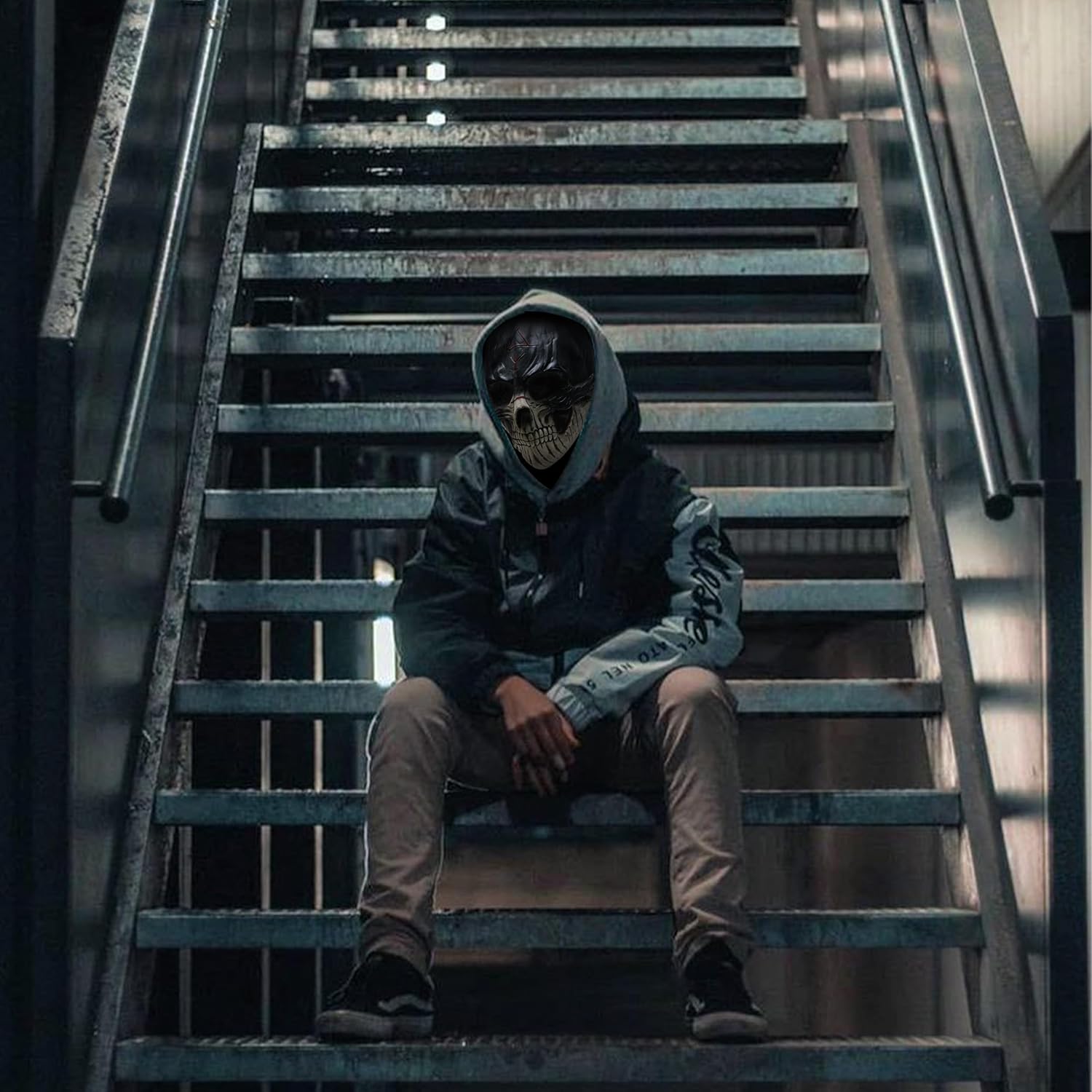 Skull Ghost Halloween Mask, skeleton mask Latex Mask Creepy Horror Props