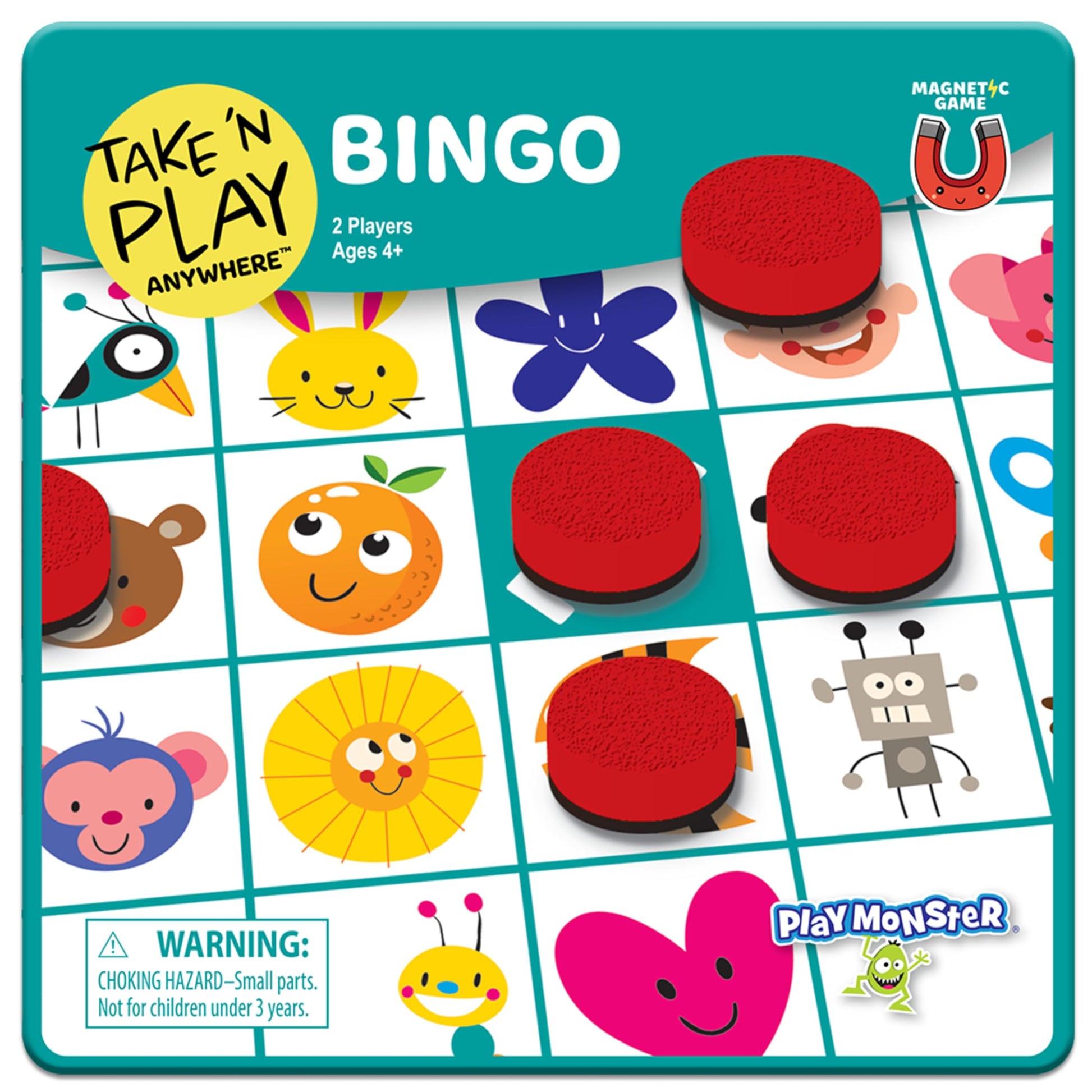 PlayMonster Take 'N Play Anywhere — Checkers — Magnetic Travel Game — Fun on The Go! — for Ages 4+