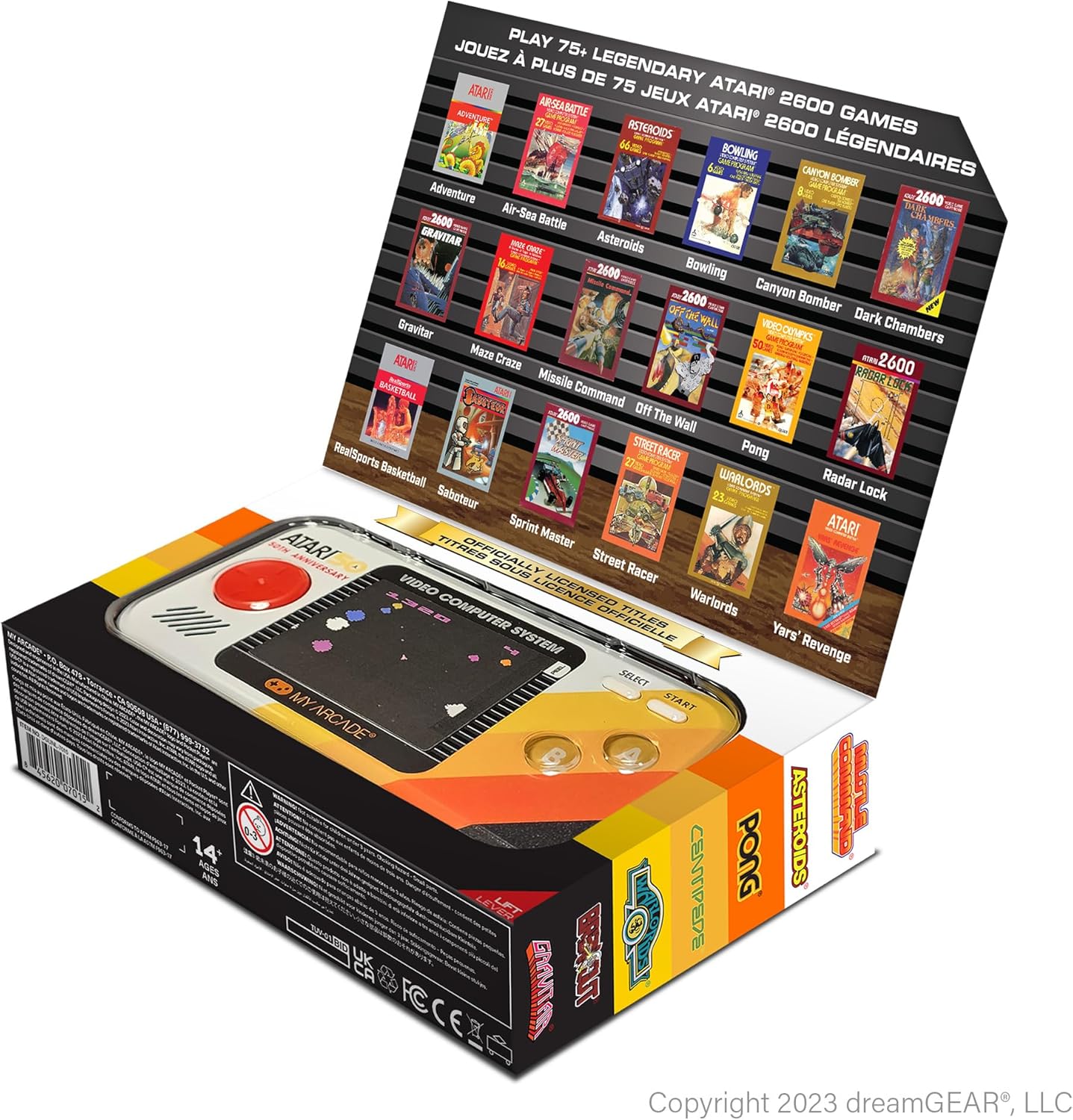 My Arcade Atari Pocket Player Pro: Handheld Portable Video Game Console with 100 Games, 2.75" Color Display, Ergonomic Design