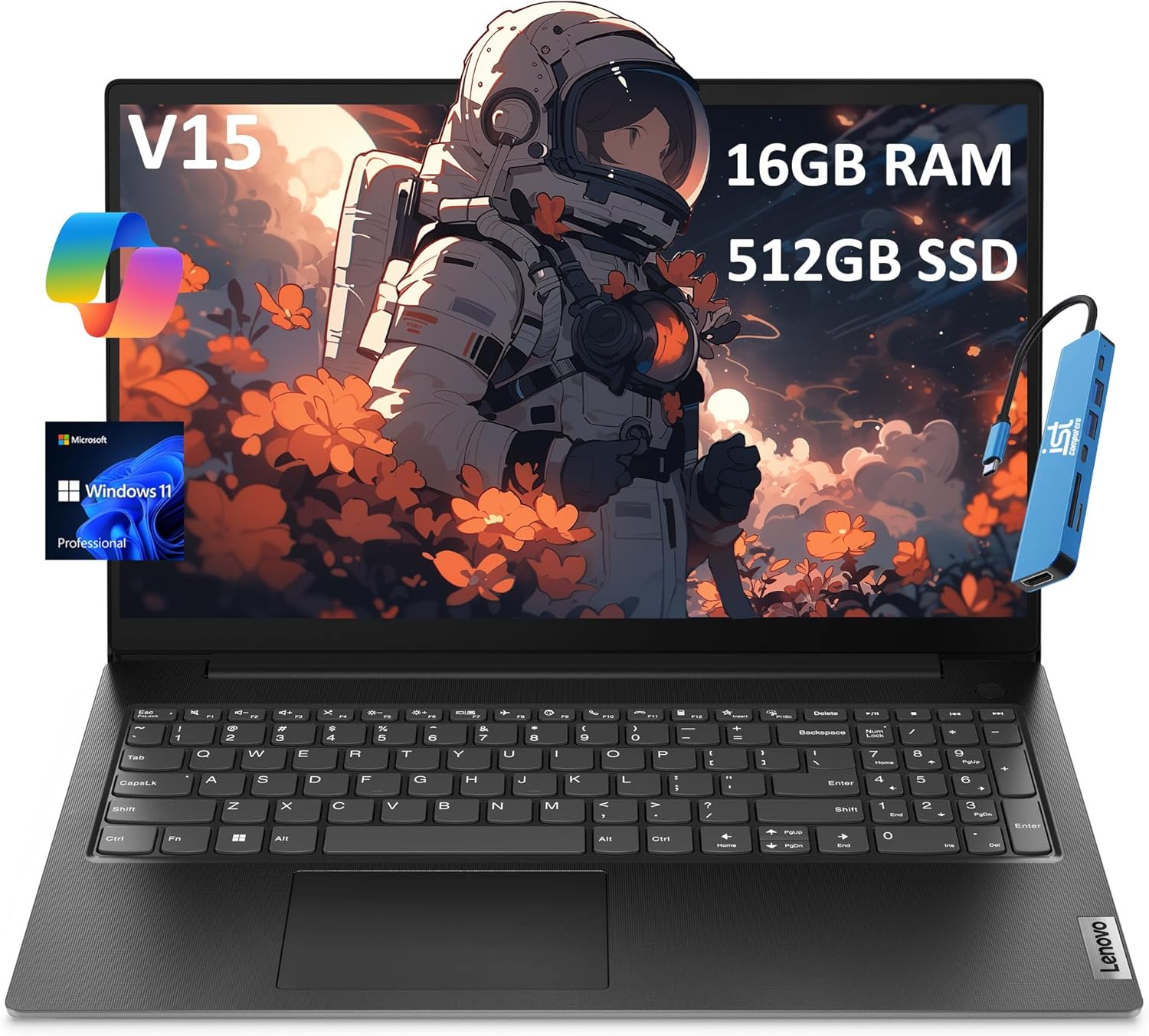 Lenovo V15 Gen 4 (15.6" FHD Anti-Glare, 13th Intel Core i5-13420H (Beat i7-1255U), 16GB RAM, 512GB SSD) for Business, Home, Military Grade, Ethernet, Webcam, IST Hub, Win 11 Pro w/AI Copilot, Black