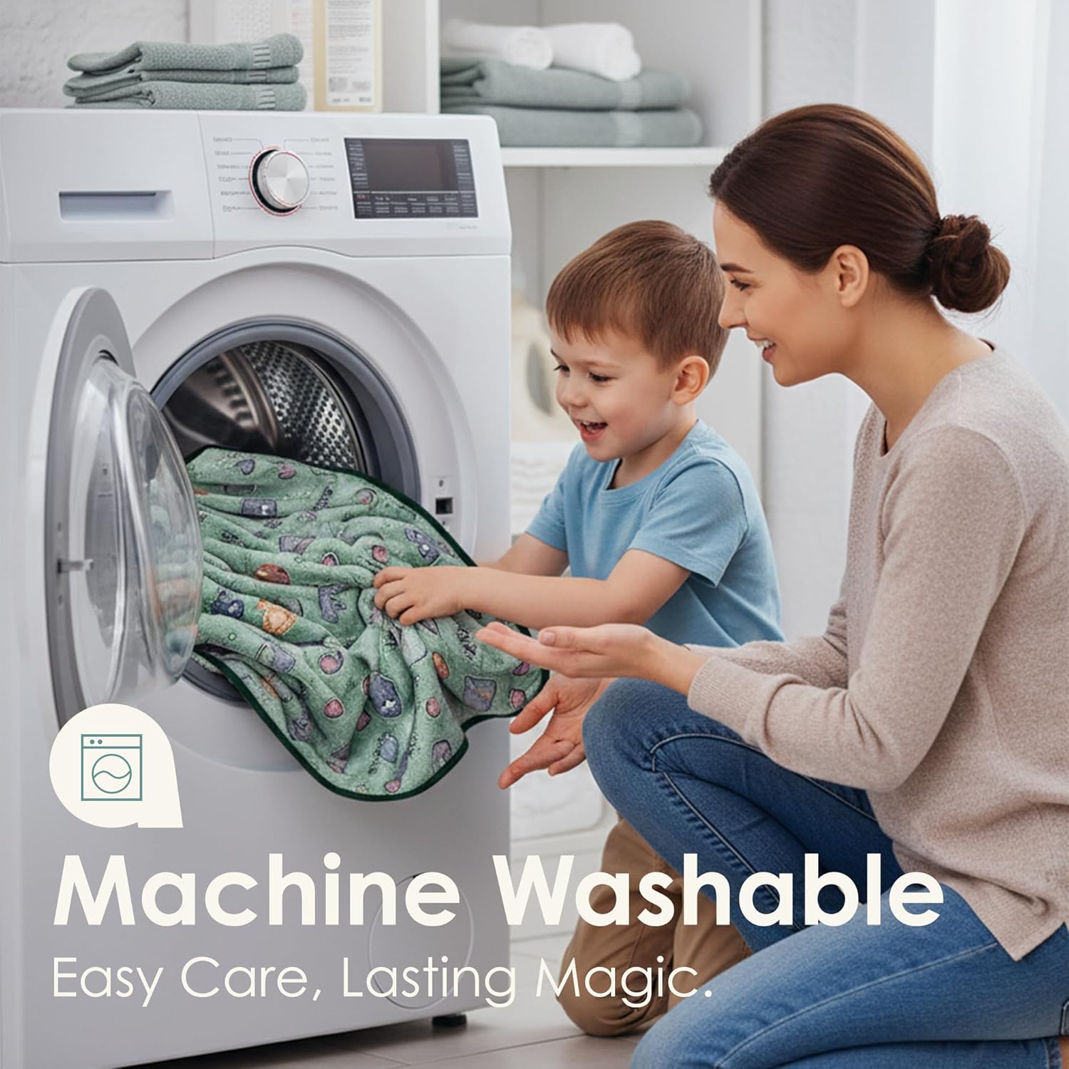 Glow in The Dark Gaming Throw Blanket for Kids, Ultra-Soft Fleece Gamer Blanket with Glow Dark Icons, Cozy Lightweight Flannel Blanket for Boys Girls Bedroom, Couch & Travel (Green, 50”x60”)