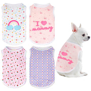 choyaxo 4pcs Dog Shirts Sleeveless Printed Pet Vest for Chiuahaha Small Medium Dogs Halloween