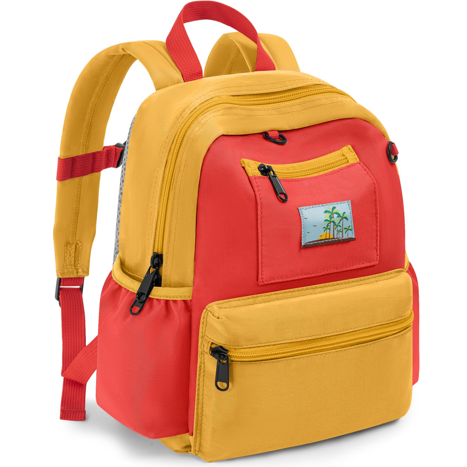 Toddler Backpack for Boys & Girls 1-3 Years, 10.5 Inch Lightweight Kids Bookbag, Waterproof Preschool Backpack for Kindergarten, Daycare, Travel, Durable Small Child School Bag, Green Grey