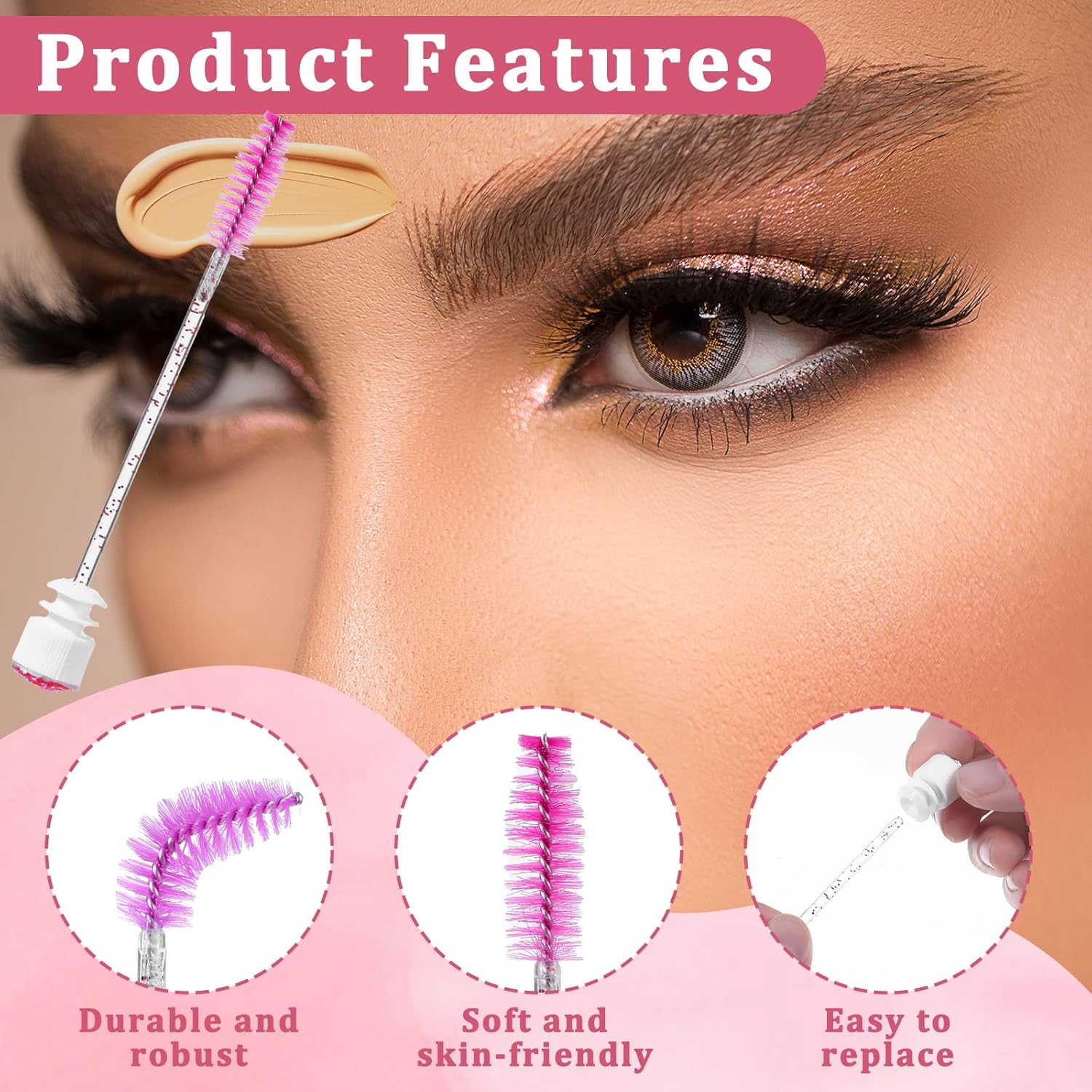 20 Pcs Disposable Mascara Wand Set with Tubes, Diamond Eyelash Brushes, Lash Wand Tubes, Makeup Eye Lash Spoolies with Empty Tube for Eyelash Extension, Eyebrow Applicator Supplies