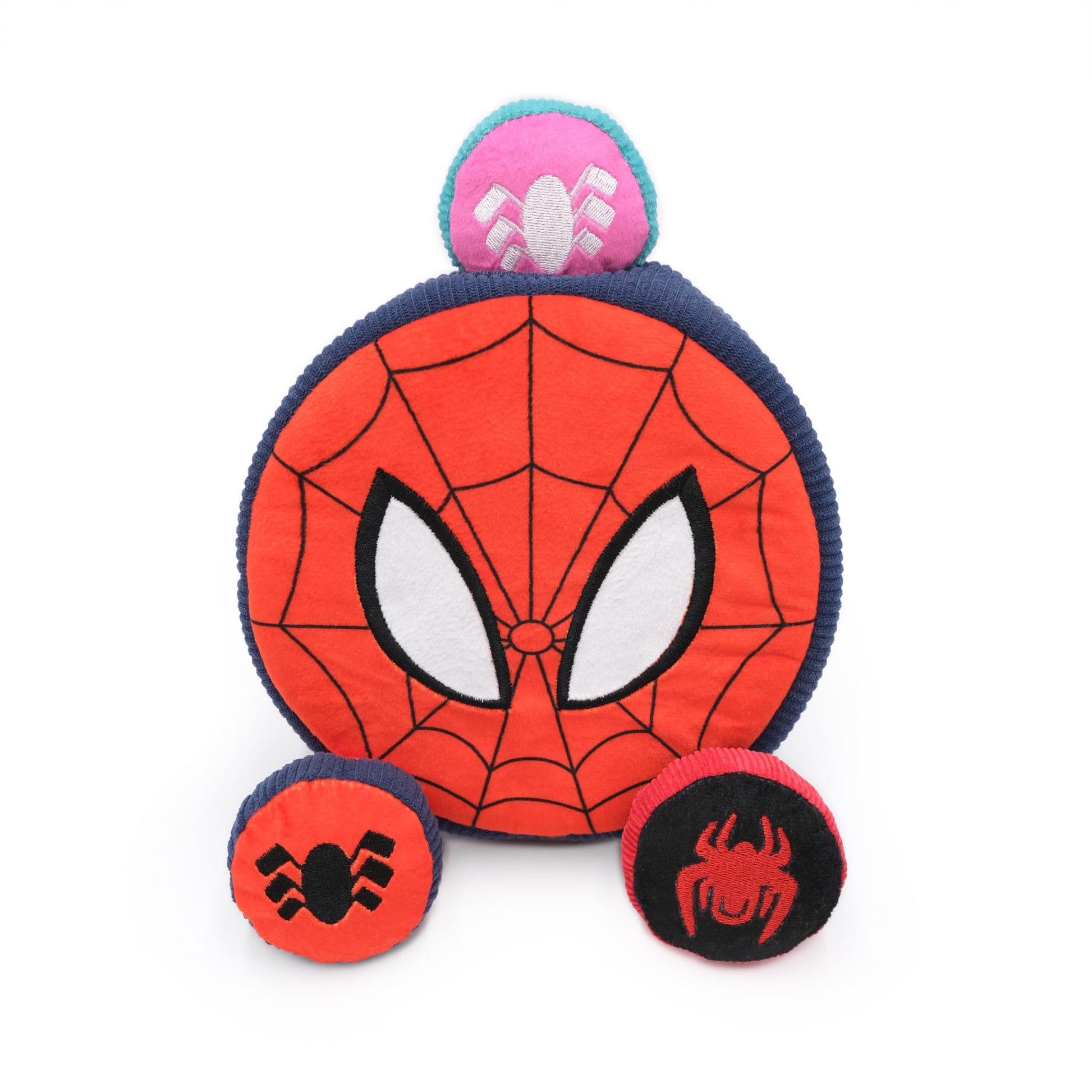 ZippyPaws Marvel Donutz - Interactive Donut Pet Toys for Dogs & Puppies, No Stuffing, Durable Squeaky Toy for Small & Medium Breed - Spider-Man