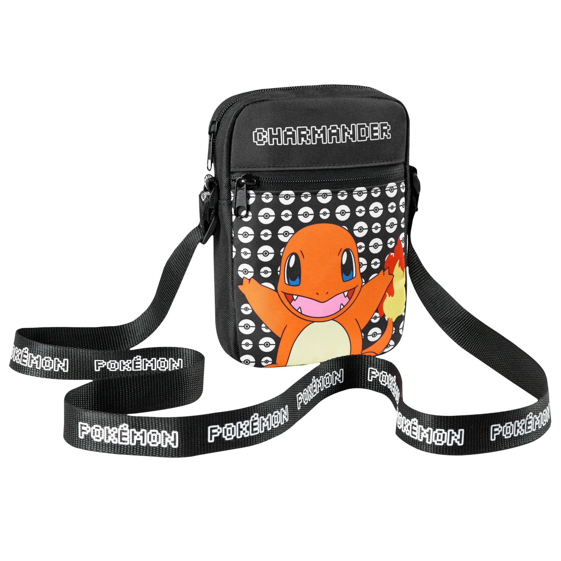 Pokemon Shoulder Bag Cross Body Bag for Kids - Adjustable Strap Kids Pikachu Small Travel Bag - Gamer Gifts (Black Bulbasaur)