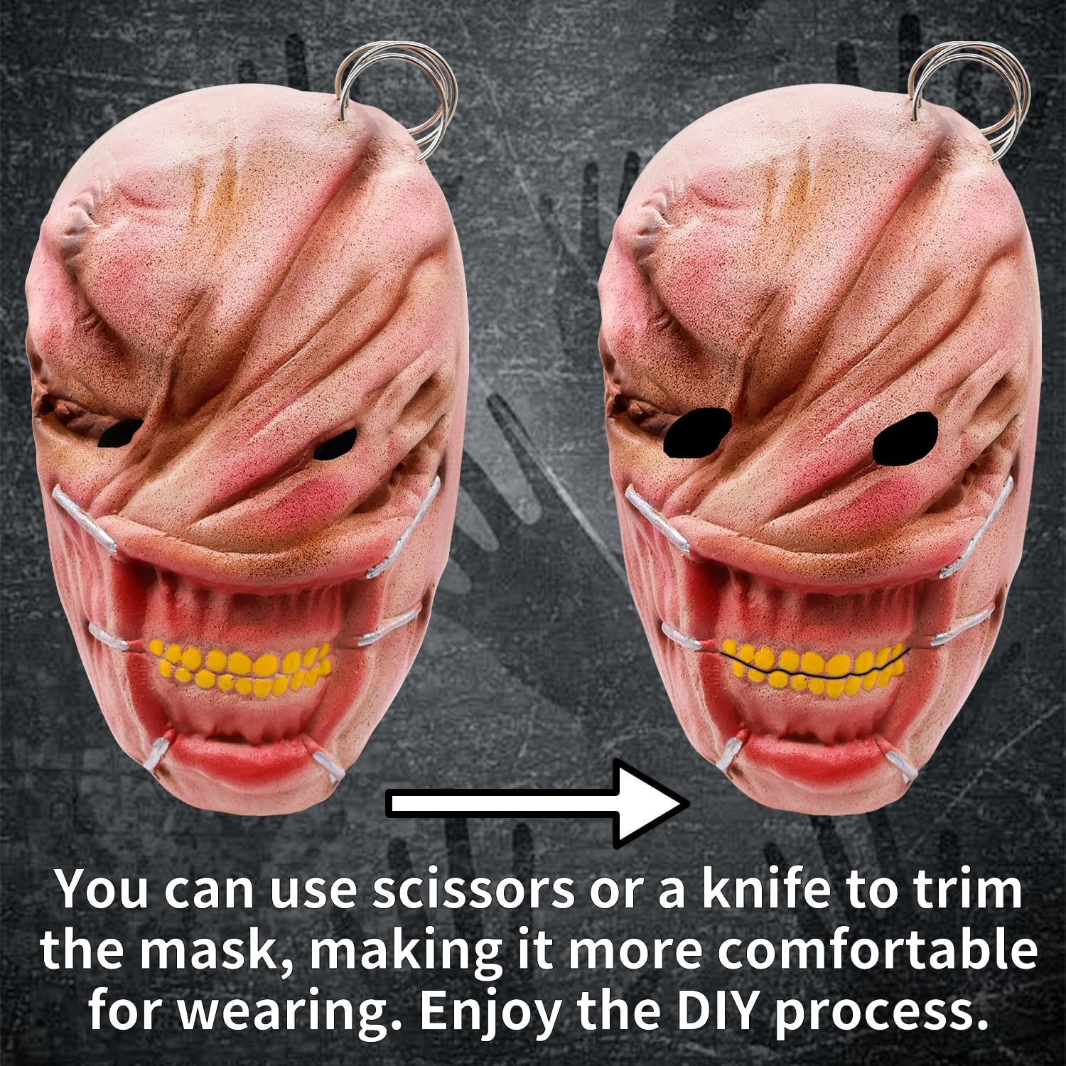 Halloween Scary Mask, Horror Face Creepy Latex Mask Halloween Masquerade Cosplay Costume