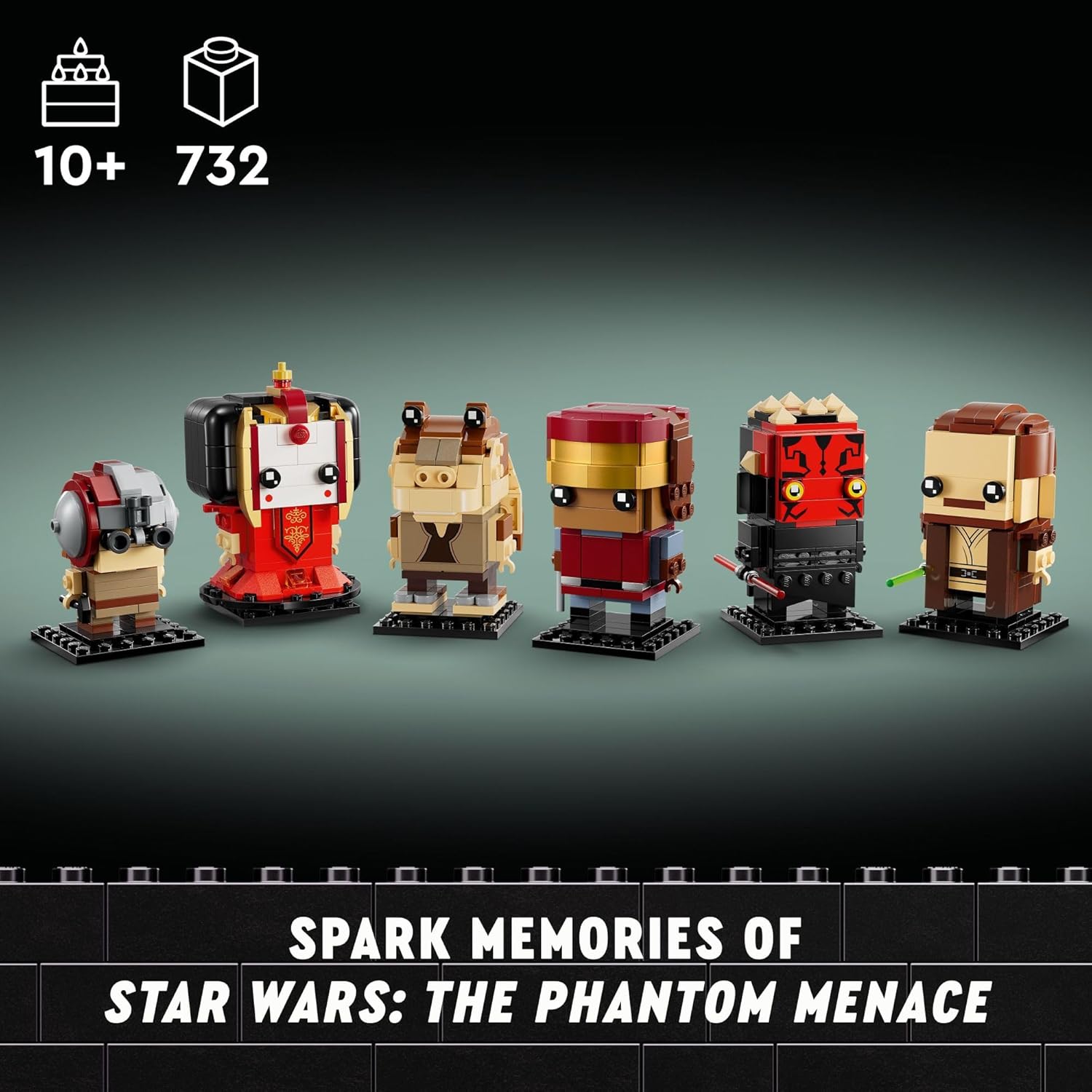LEGO Star Wars BrickHeadz The Phantom Menace - Collectible Star Wars Figures of Annakin, Darth Maul, & More - Gift for Fans - 40676