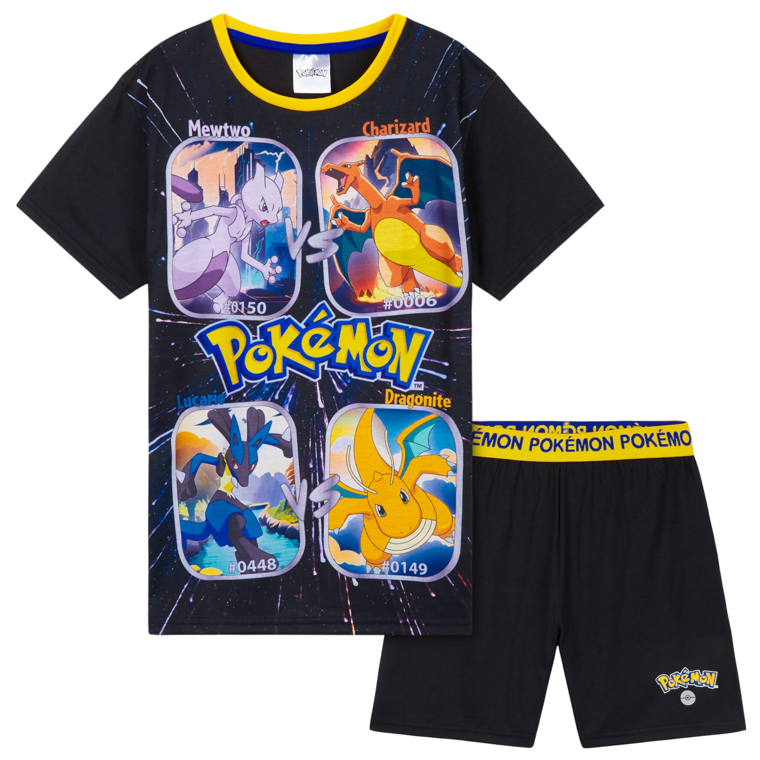 Pokemon Boys Pyjamas for Kids and Teenagers T-Shirt and Shorts Summer PJs Gifts for Boys