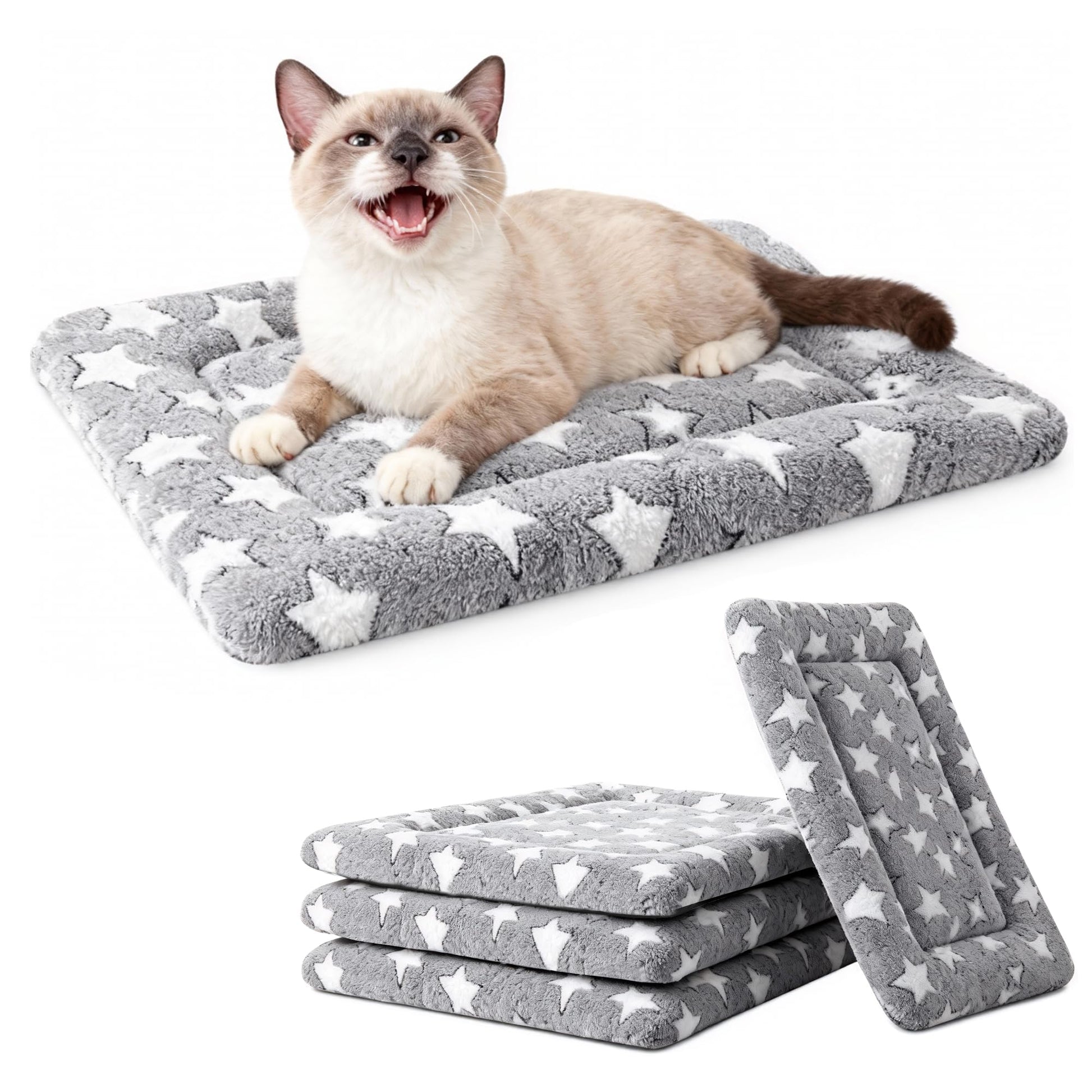 Dog Bed Mat for Crate, Soft Kennel Pad, Durable Comfort Mat for Dogs and Cats, Home and Crate Use (Gray, 18"*14"*1.5")