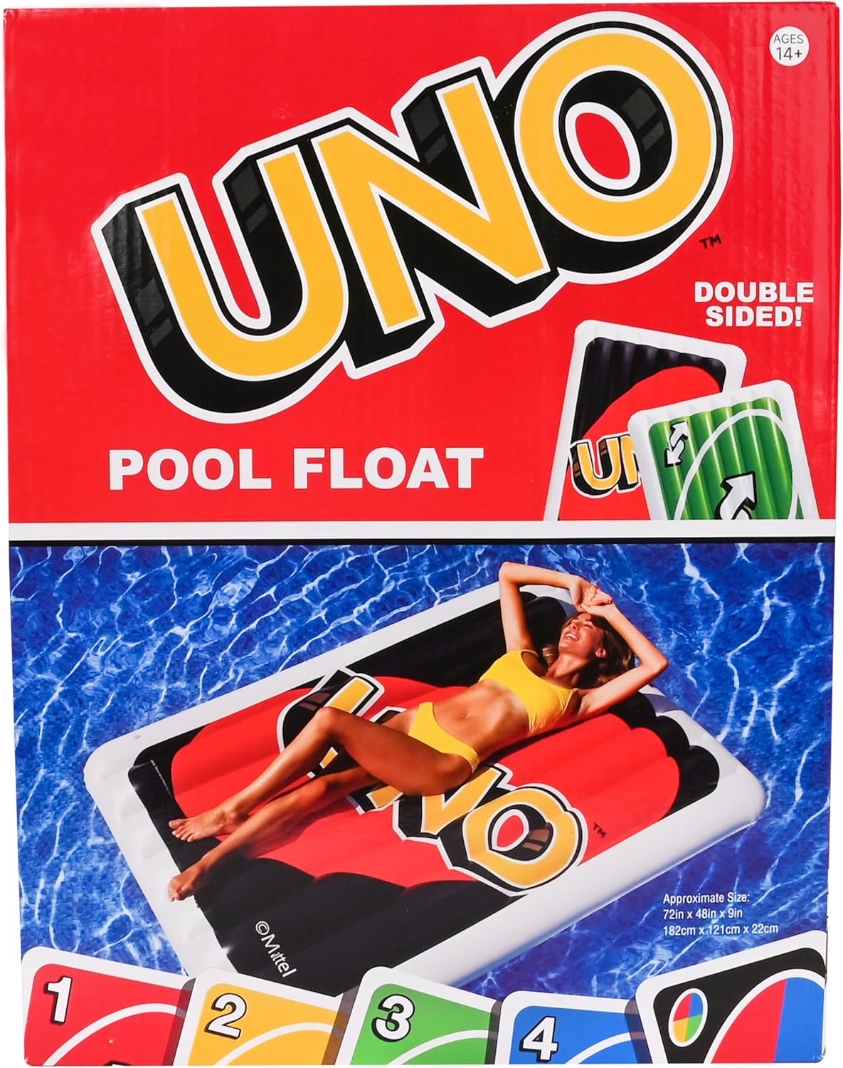 Uno™ Pool Float – Giant Inflatable Reverse Card, Floatie for Pool, Beach & Lake, Durable Vinyl Raft, 6 Feet Tall, Perfect for Lounging & Summer Fun