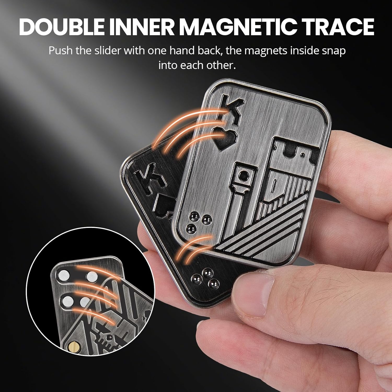 Fidget Toys Adults, Poker Card Fidget Toy, Metal Fidget Slider to Relieve Anxiety and Stress, Cool Desk Toys for Office, Magnet Fidget Toy for Men Adults ADHD