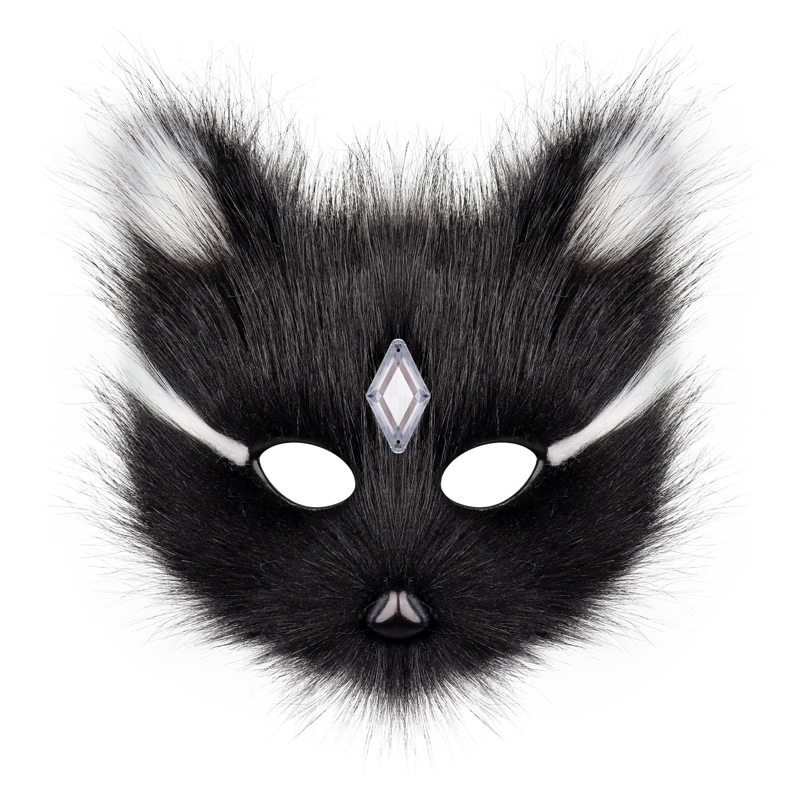 Animal Fox Wolf Mask Halloween Party Cosplay Costumes Props Plush Cat Half Face Masks Carnival Christmas Masquerade