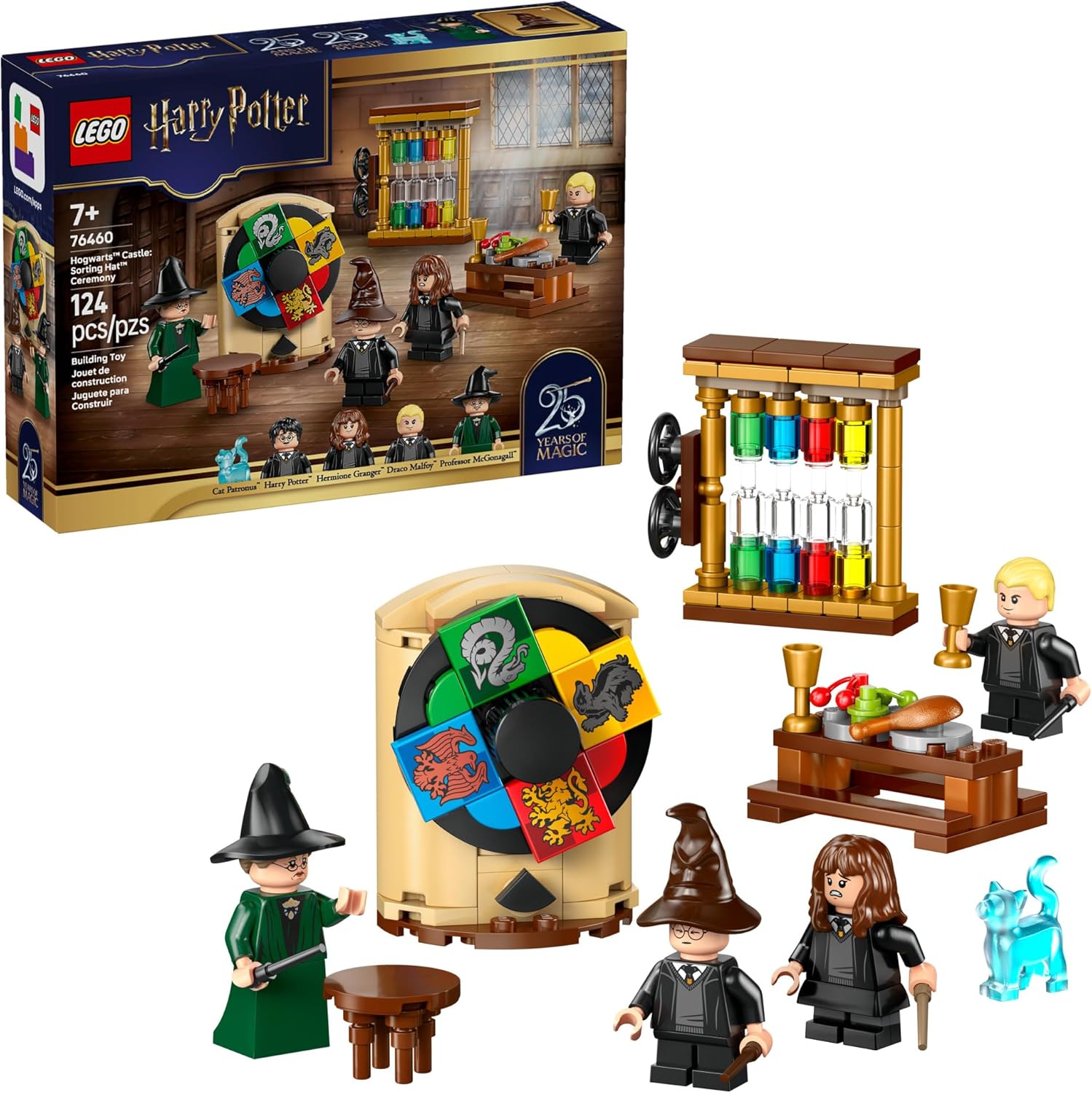 LEGO Harry Potter Hogwarts Castle: Sorting Hat Ceremony Building Toy for Boys, Girls - Pretend Play Set for Kids, Ages 7+ - W/4 Minifigures & Cat Patronus Toy Figure - Gift Idea for Birthdays - 76460
