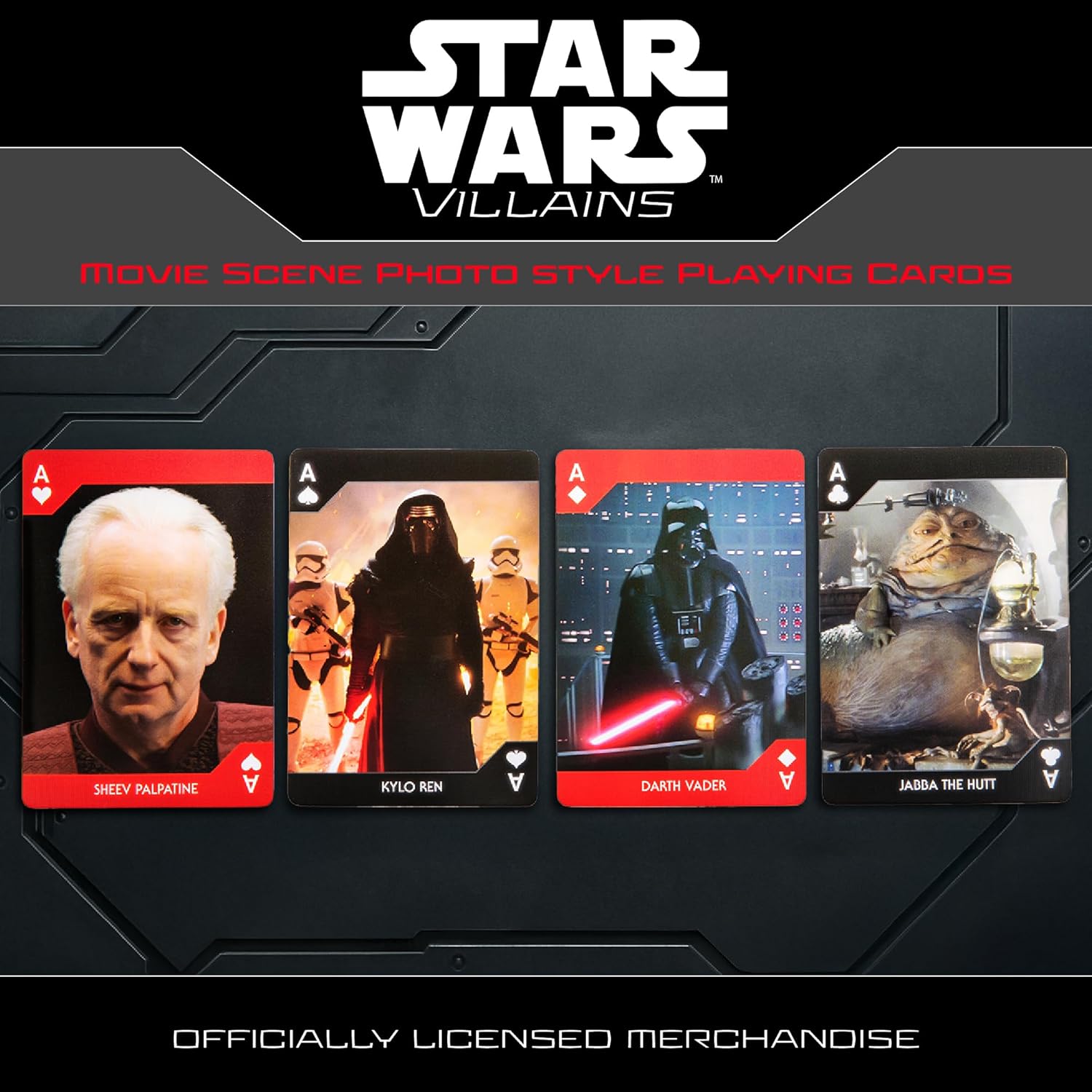 Aquarius Star Wars Villains Playing Cards - Deck of Cards Star Wars Fans - Unique Card Designs, Gift & Merchandise for All Ages